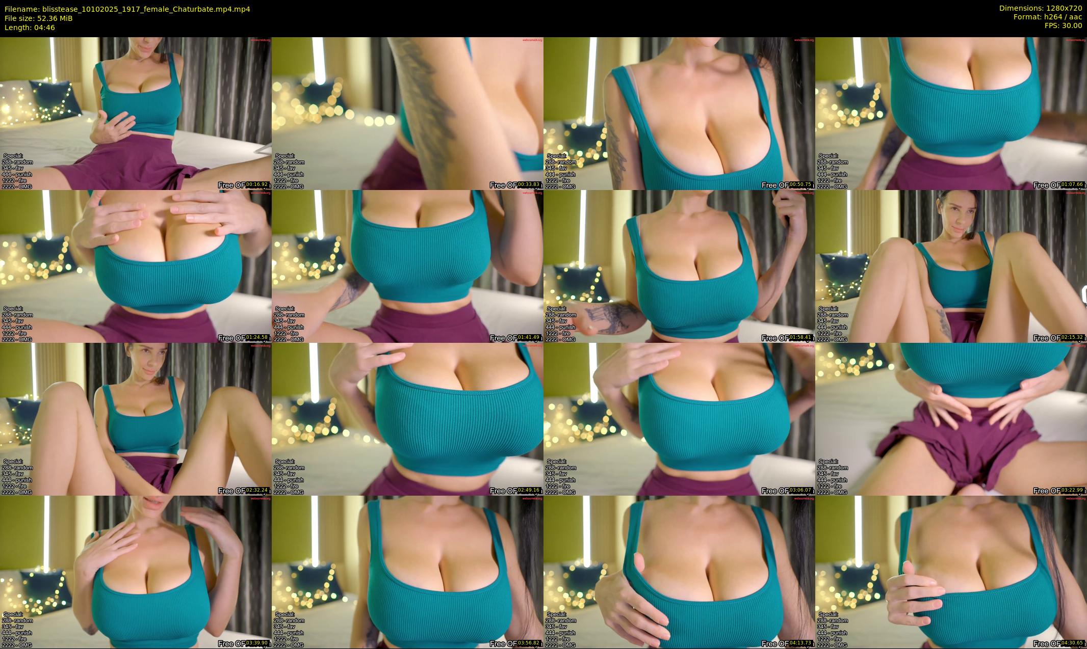 blisstease — 5 minute Chaturbate female cam show recording, 720p, Oct 10, 2025