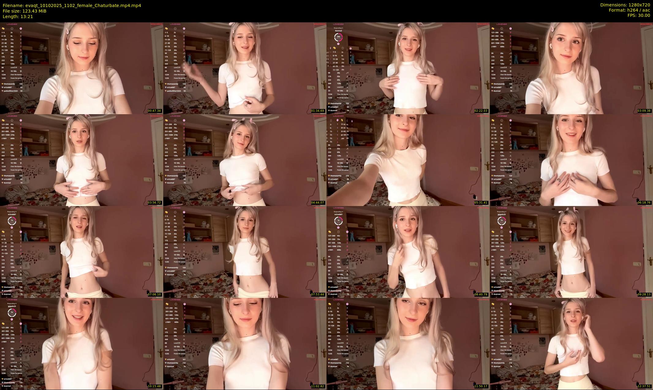 evaqt — 14 minute Chaturbate female cam show recording, 720p, Oct 10, 2025