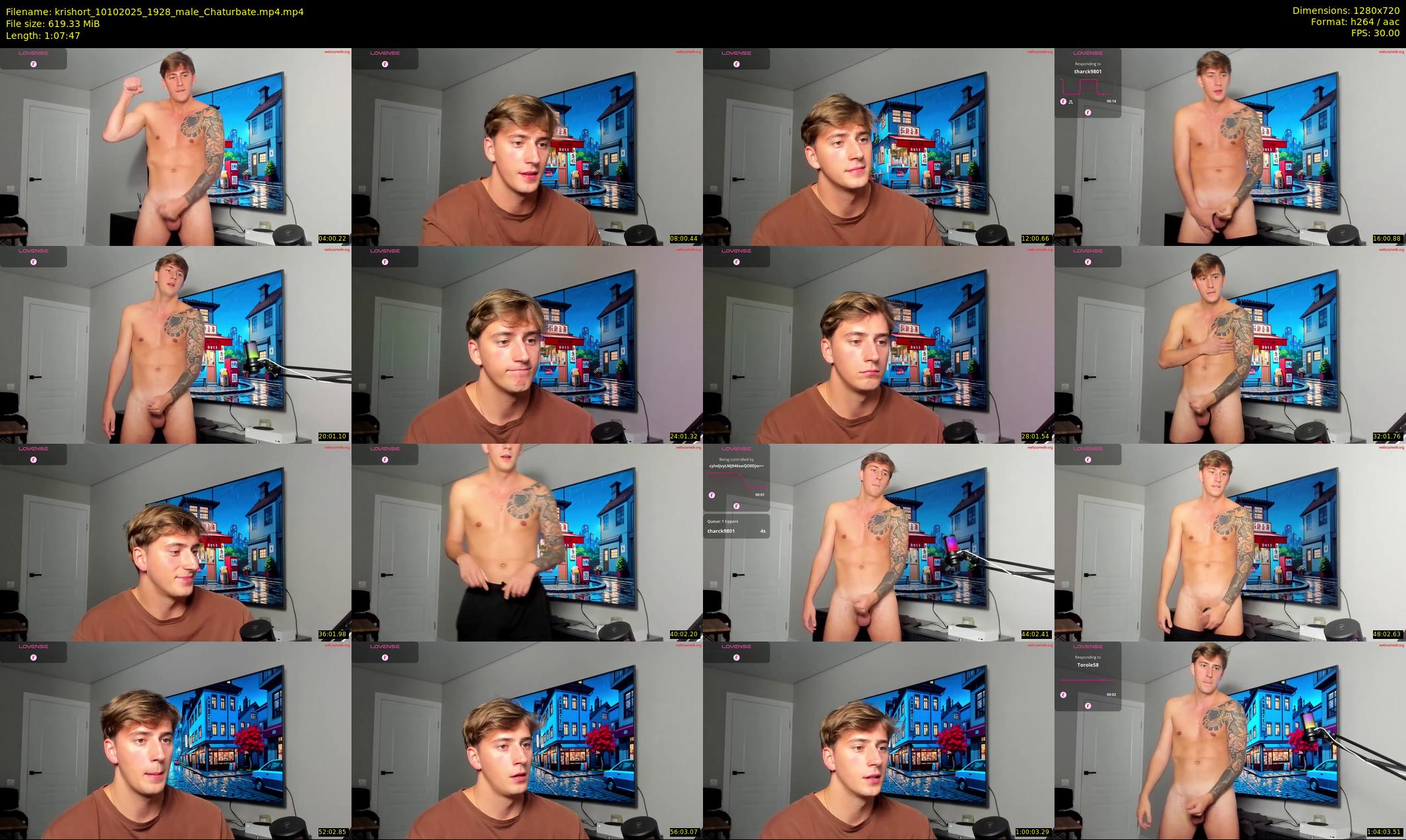 krishort — 68 minute Chaturbate male cam show recording, 720p, Oct 10, 2025