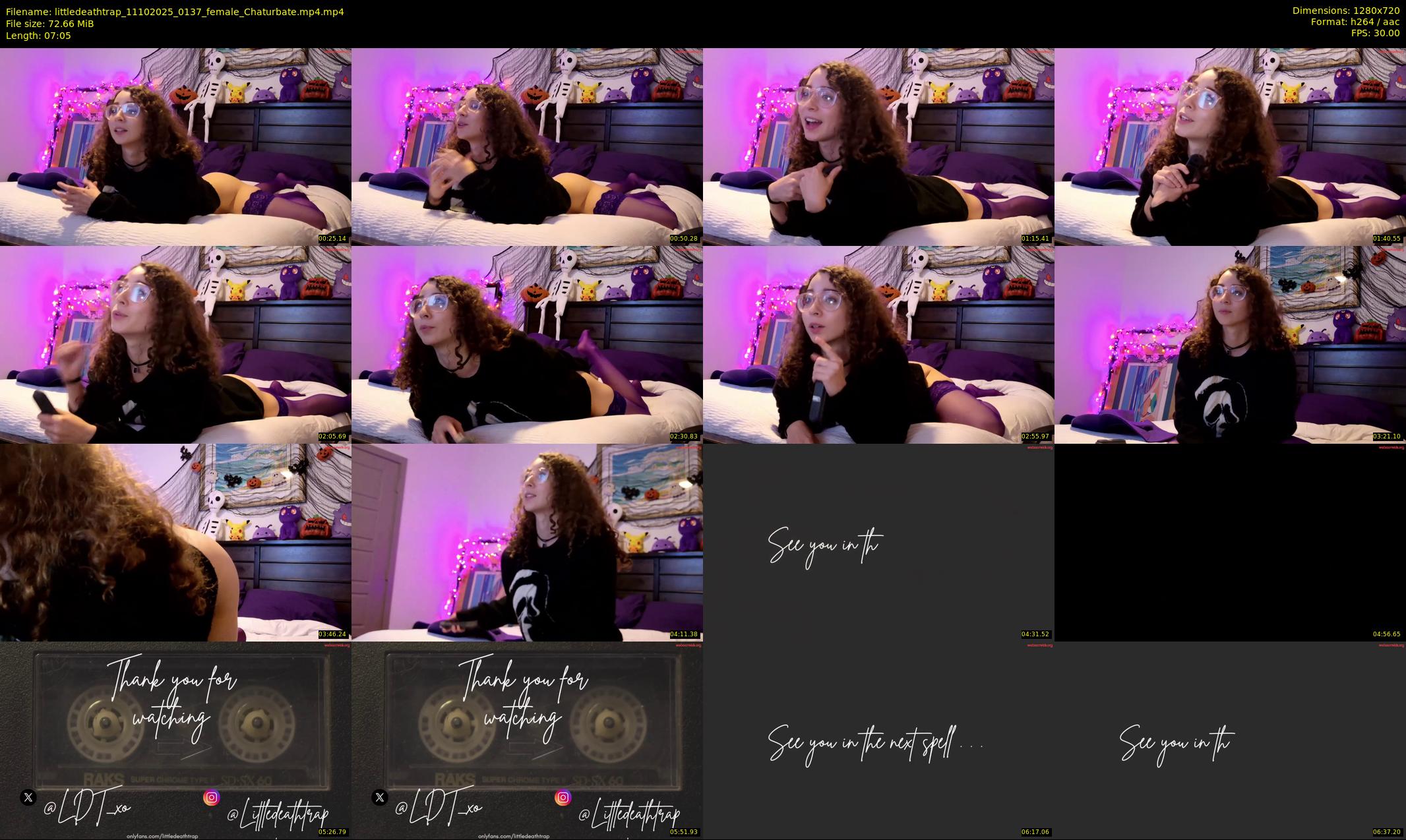 littledeathtrap — 8 minute Chaturbate female cam show recording, 720p, Oct 11, 2025