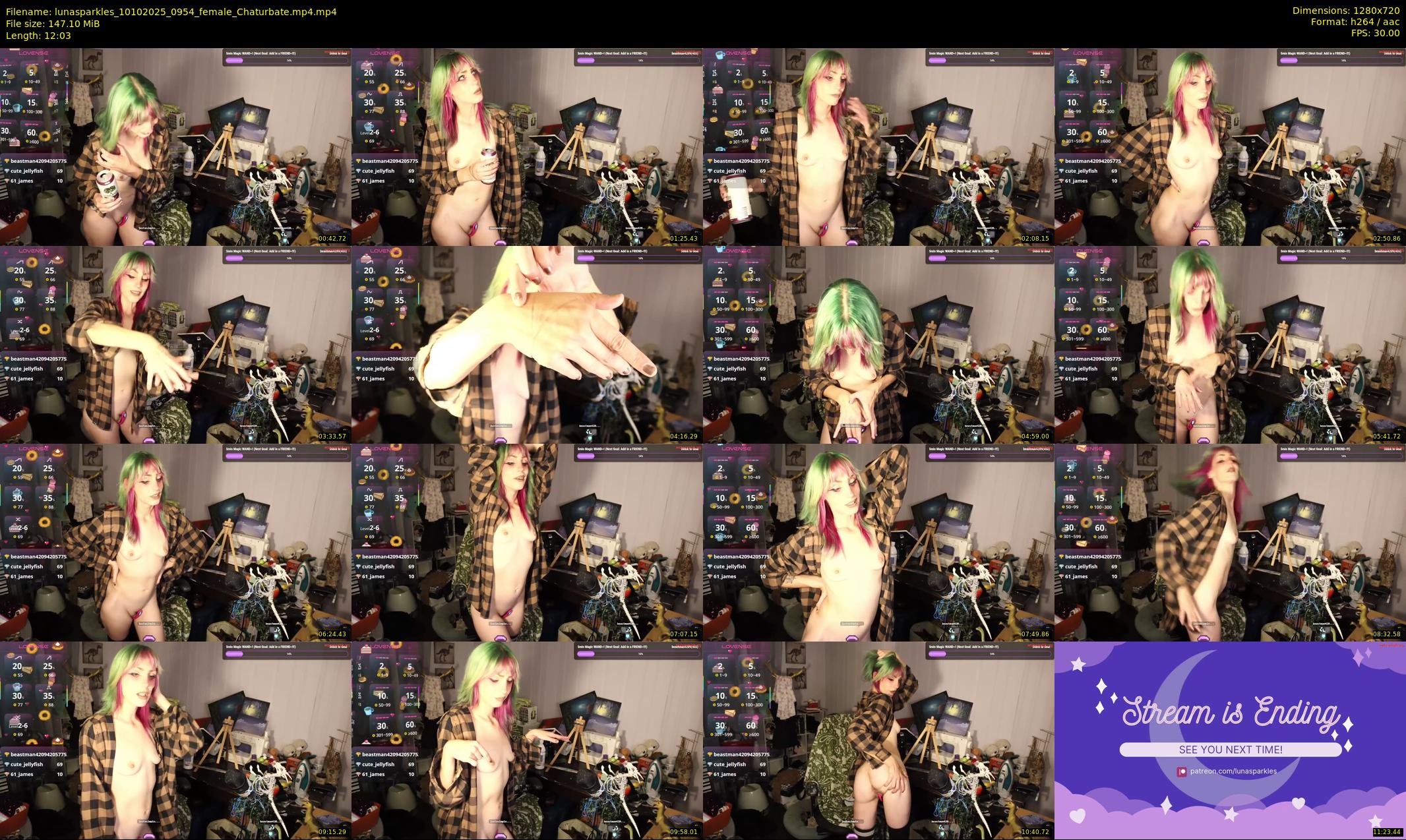 lunasparkles — 13 minute Chaturbate female cam show recording, 720p, Oct 10, 2025