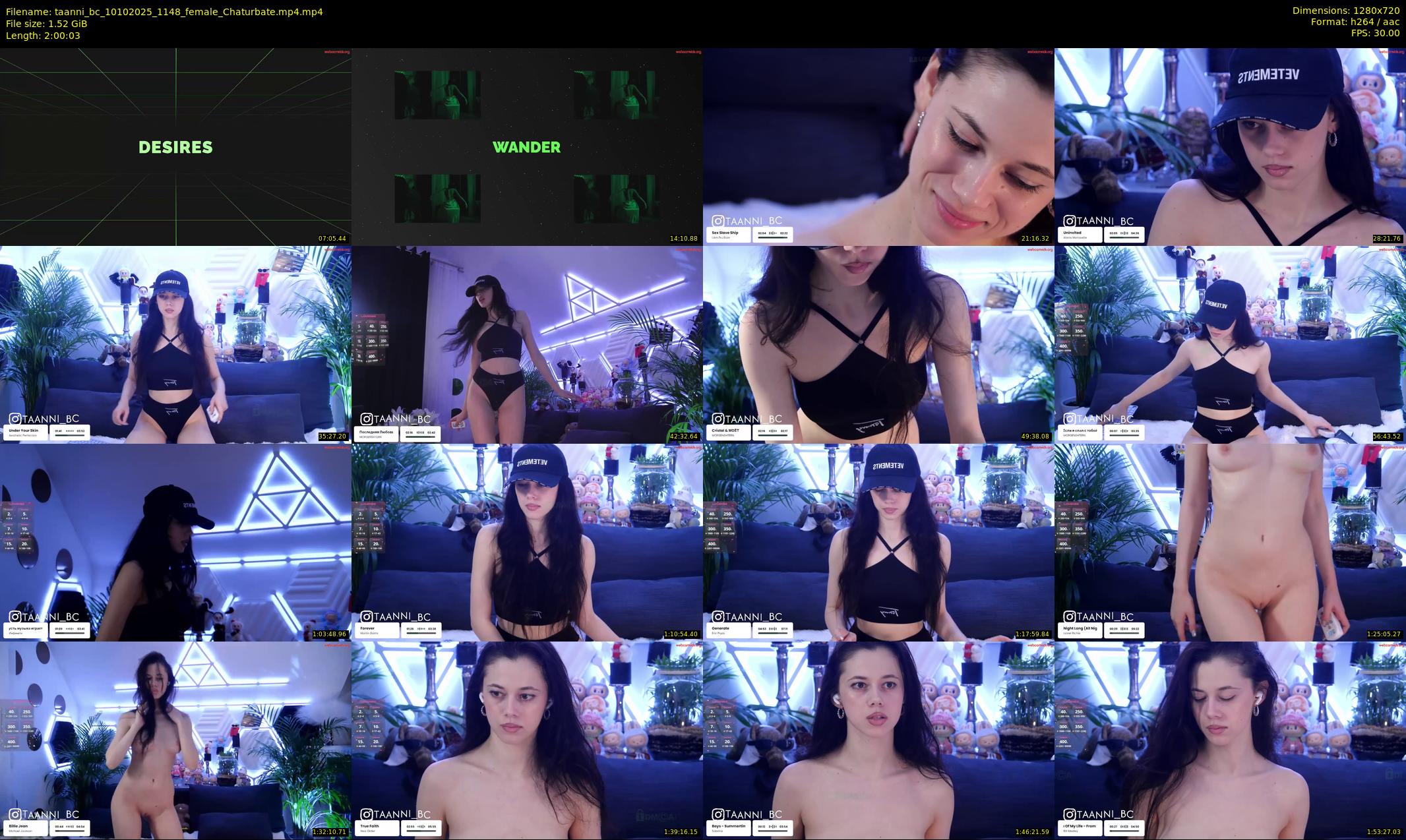 taanni_bc — 121 minute Chaturbate female cam show recording, 720p, Oct 10, 2025