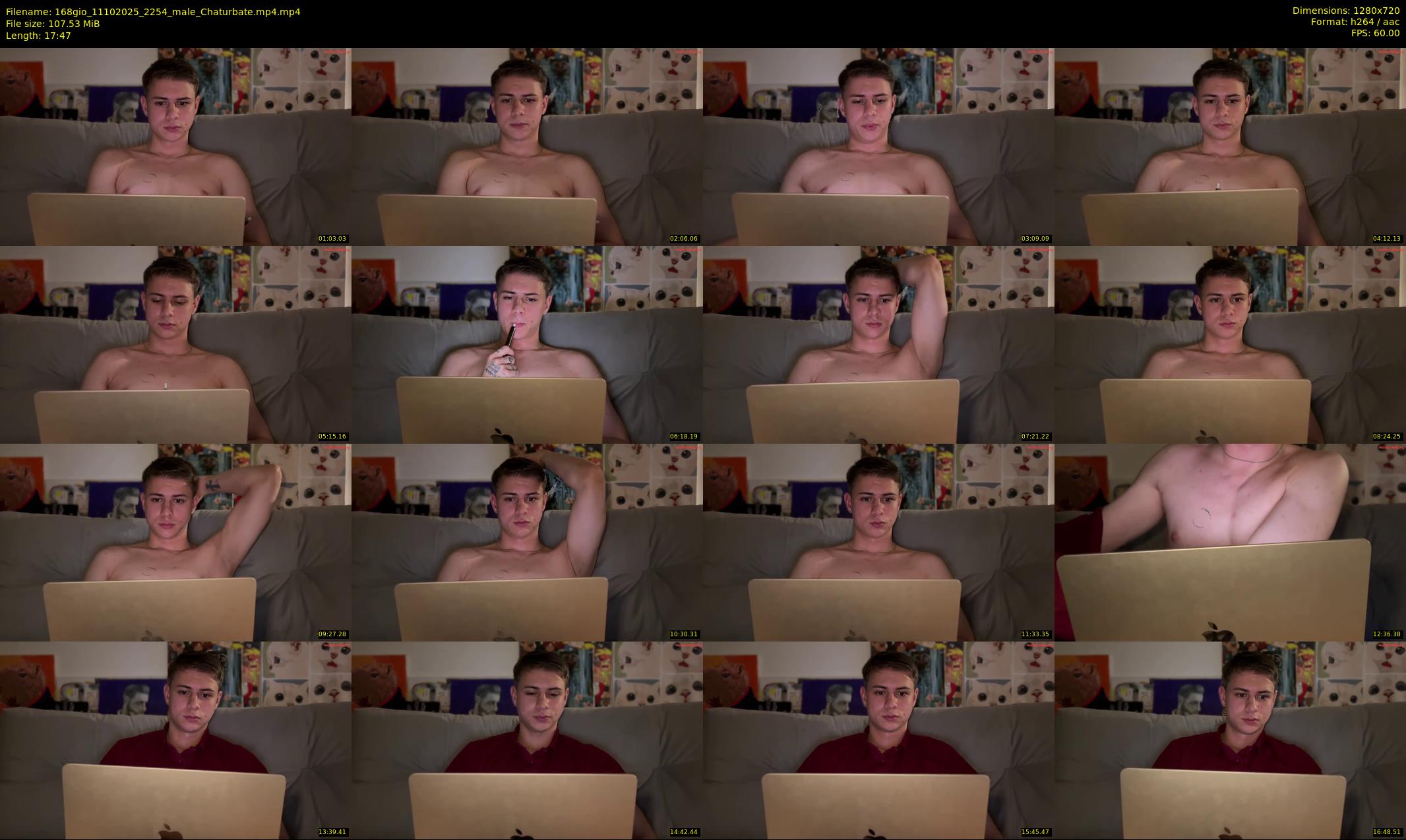 168gio — 18 minute Chaturbate male cam show recording, 720p, Oct 11, 2025