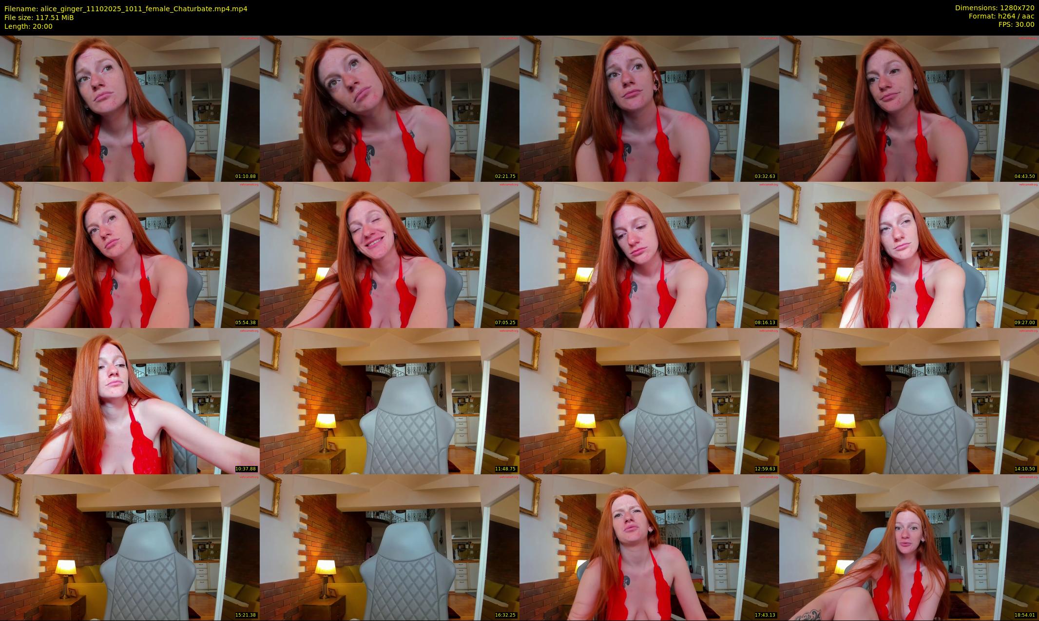 alice_ginger — 20 minute Chaturbate female cam show recording, 720p, Oct 11, 2025