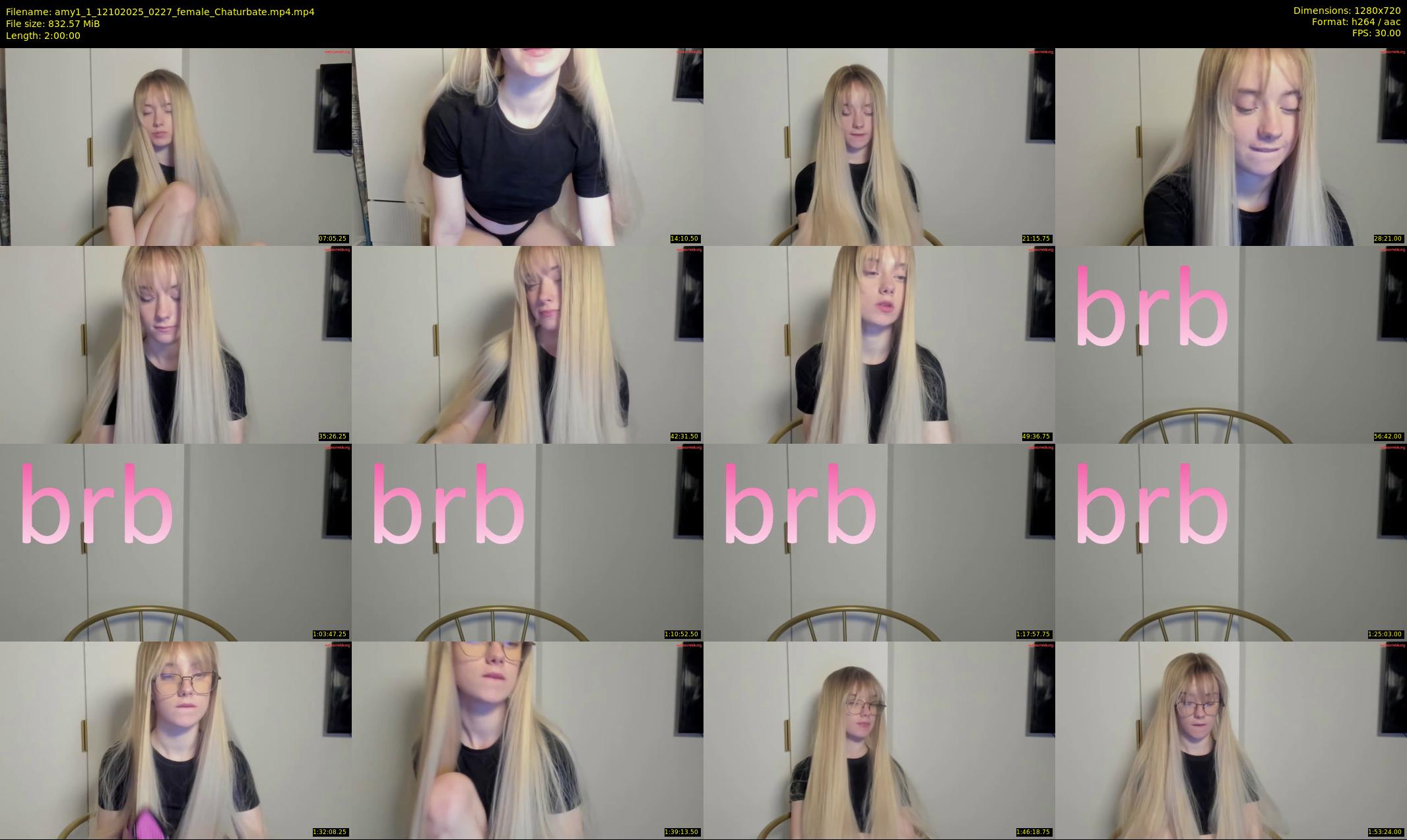 amy1_1 — 120 minute Chaturbate female cam show recording, 720p, Oct 12, 2025