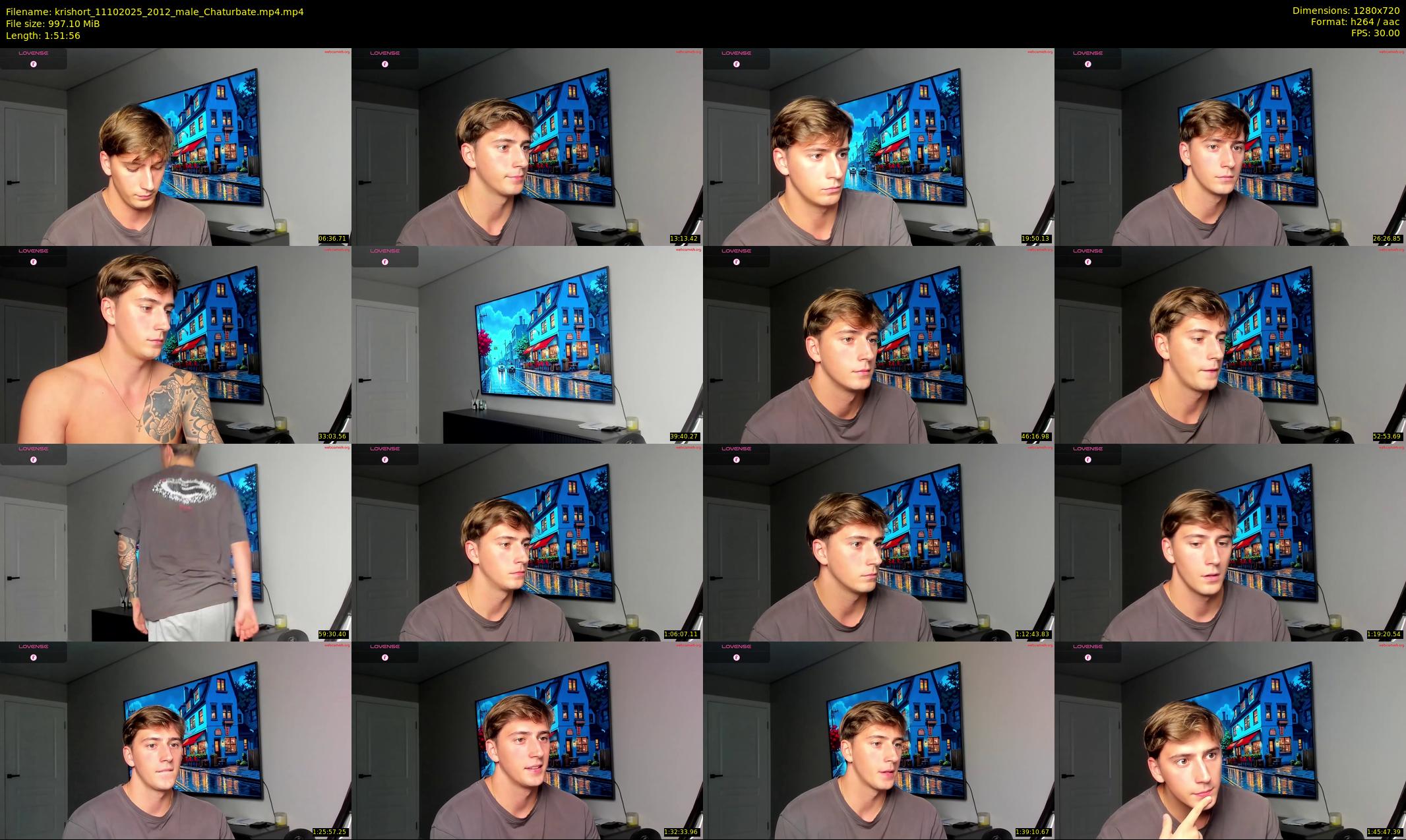 krishort — 112 minute Chaturbate male cam show recording, 720p, Oct 11, 2025