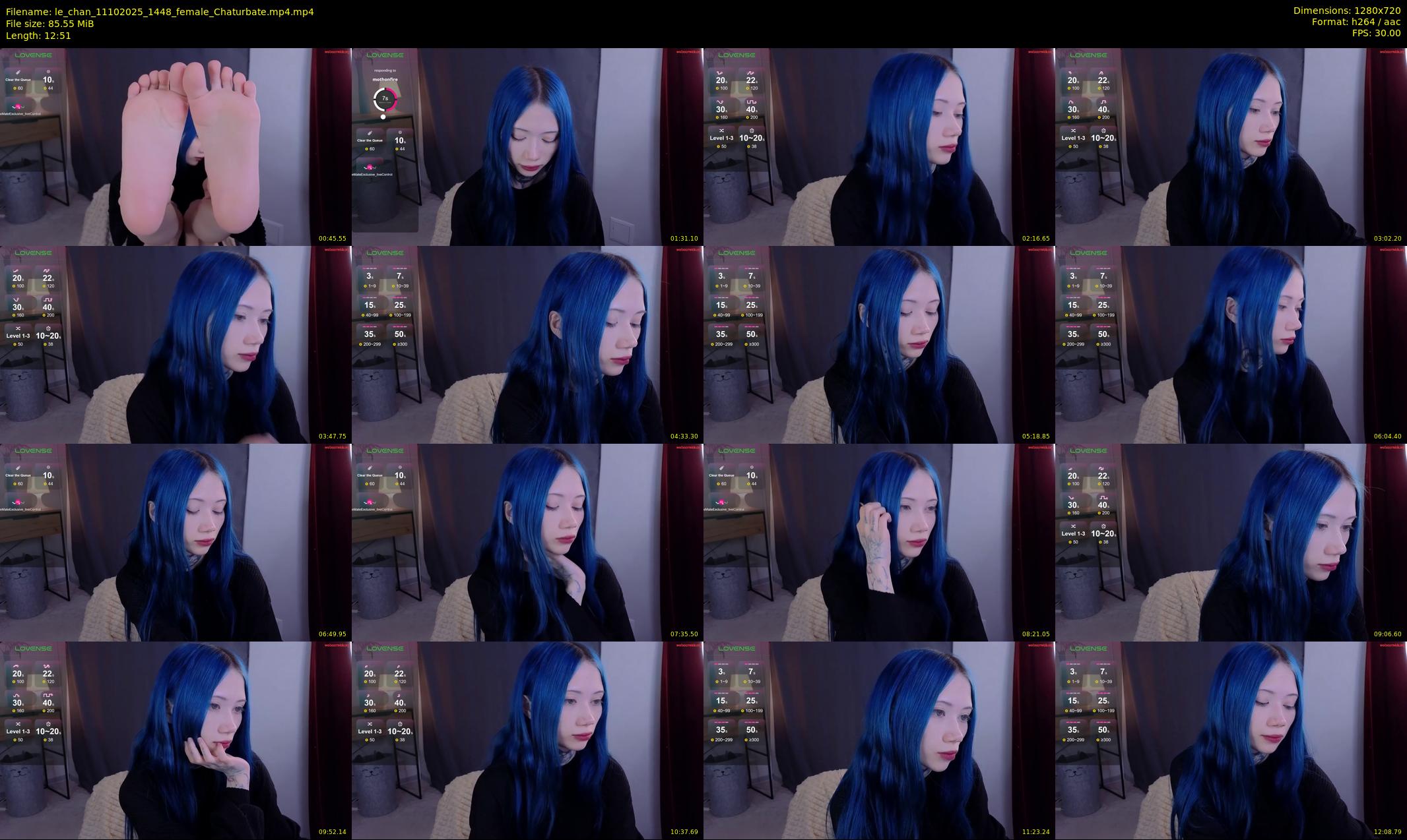 le_chan — 13 minute Chaturbate female cam show recording, 720p, Oct 11, 2025