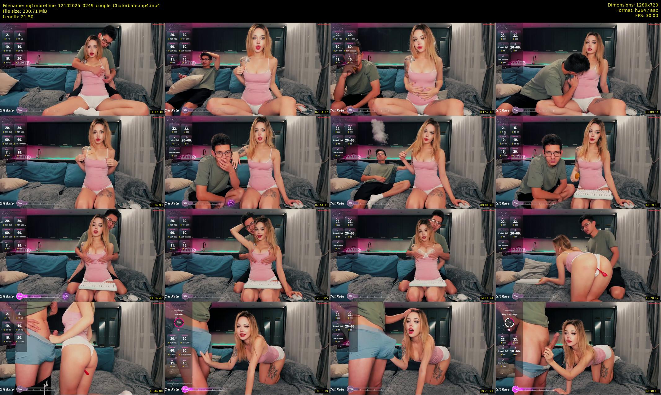mj1moretime — 22 minute Chaturbate couple cam show recording, 720p, Oct 12, 2025