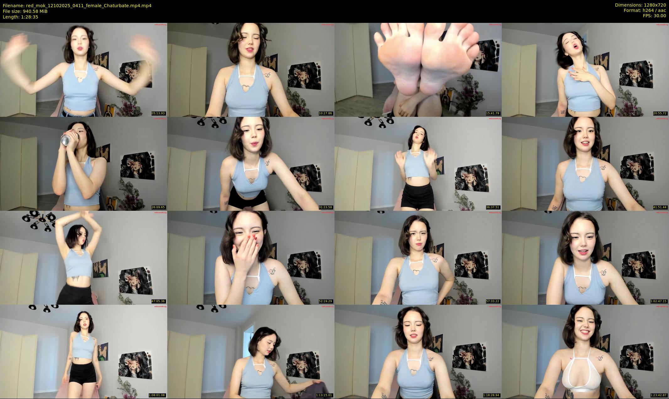 red_mok — 89 minute Chaturbate female cam show recording, 720p, Oct 12, 2025