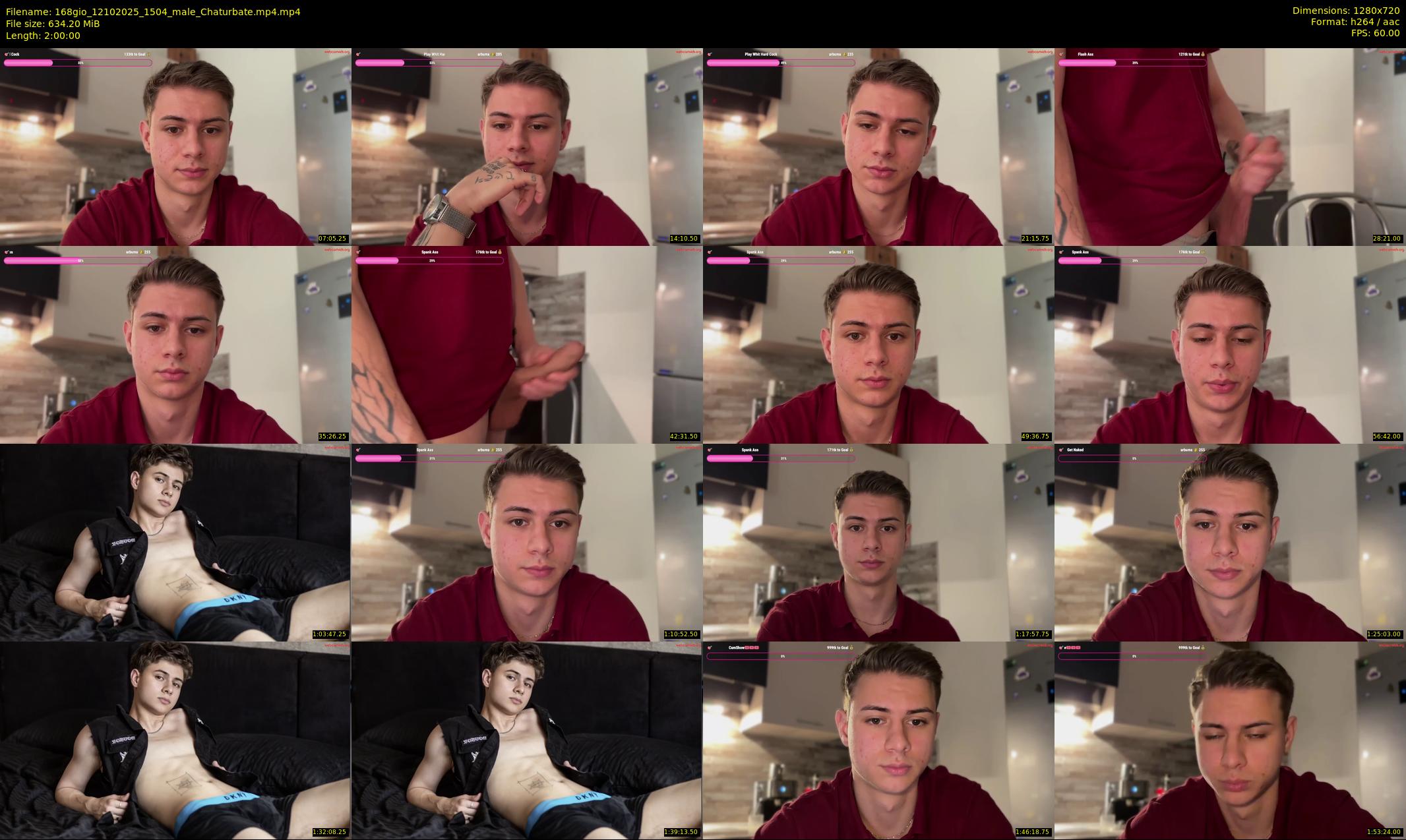 168gio — 120 minute Chaturbate male cam show recording, 720p, Oct 12, 2025
