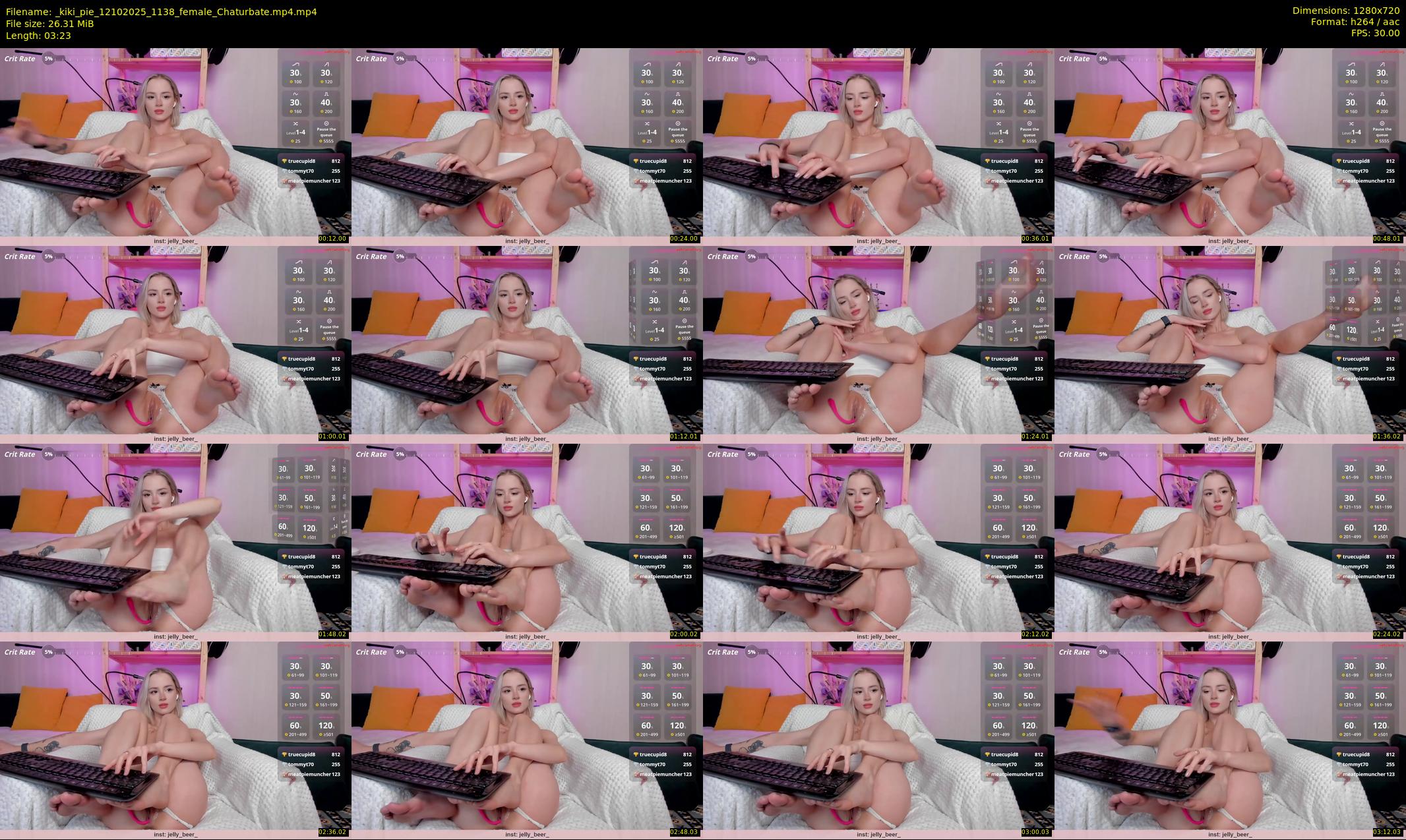 _kiki_pie — 4 minute Chaturbate female cam show recording, 720p, Oct 12, 2025