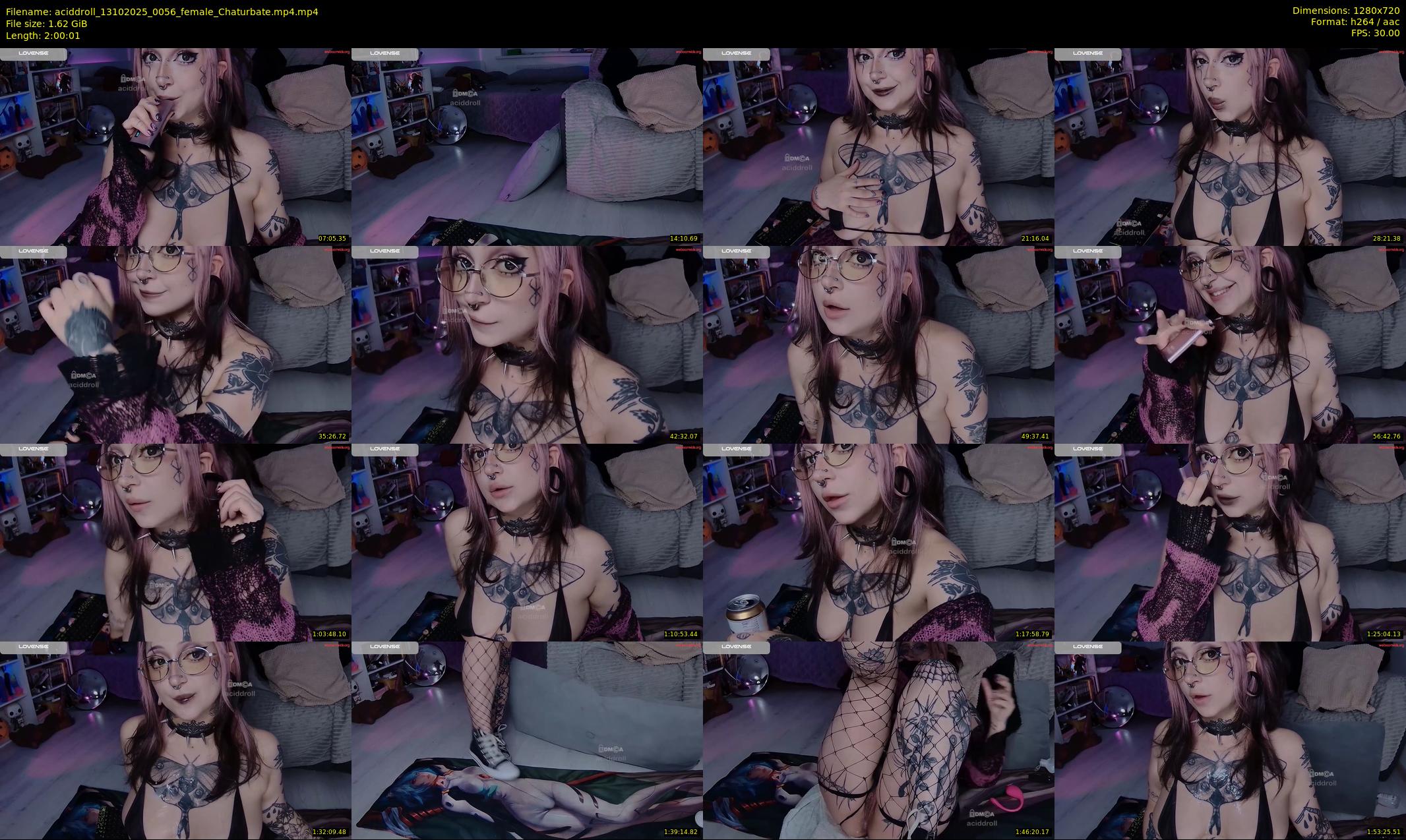 aciddroll — 121 minute Chaturbate female cam show recording, 720p, Oct 13, 2025