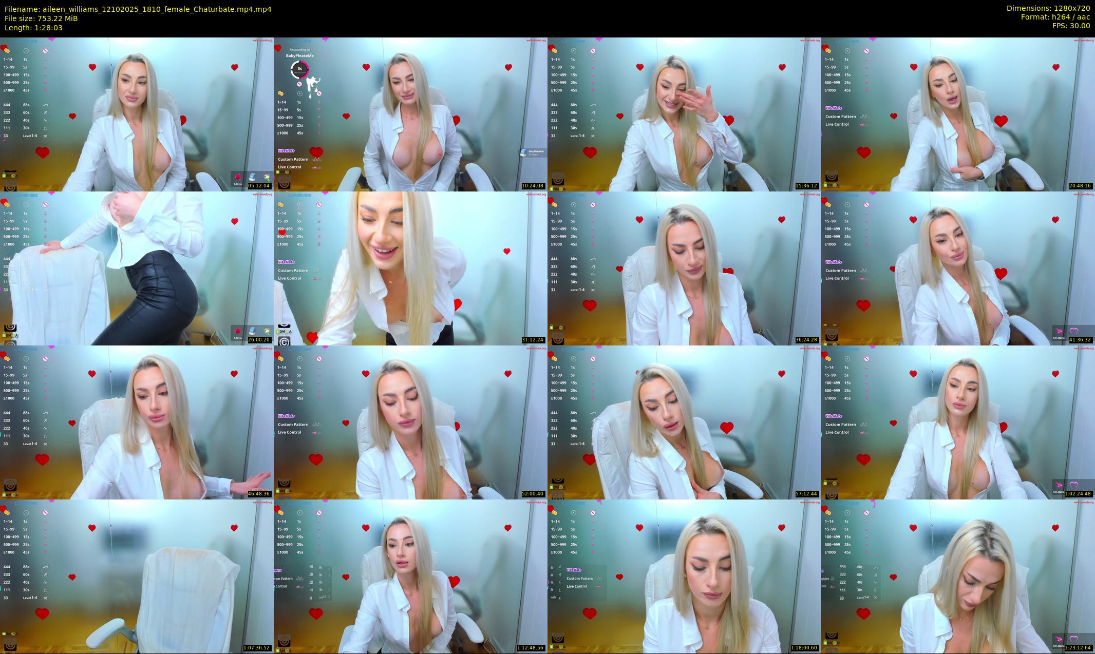 aileen_williams — 89 minute Chaturbate female cam show recording, 720p, Oct 12, 2025