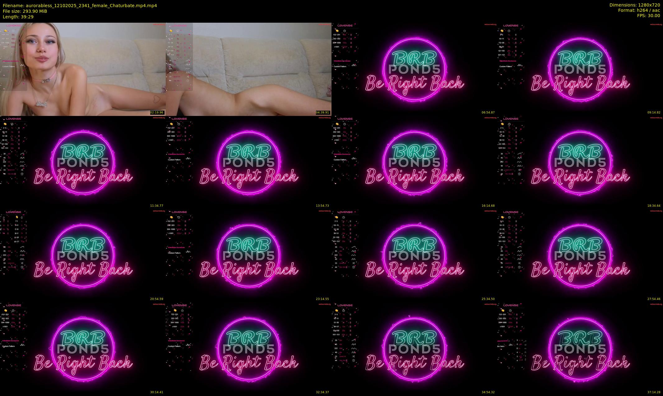 aurorabless — 40 minute Chaturbate female cam show recording, 720p, Oct 12, 2025