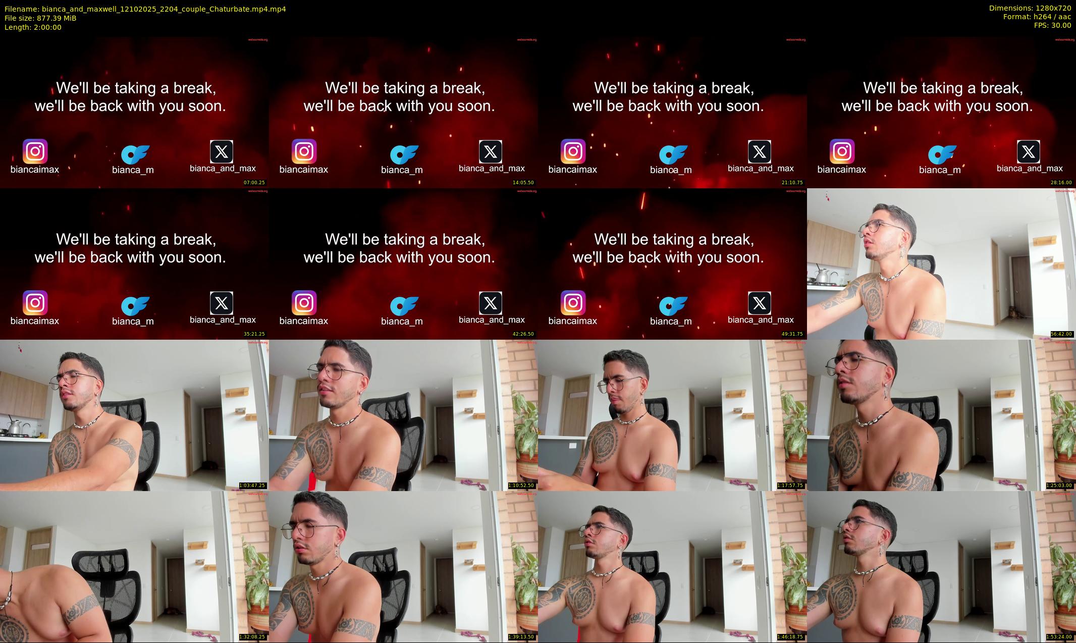 bianca_and_maxwell — 120 minute Chaturbate couple cam show recording, 720p, Oct 12, 2025