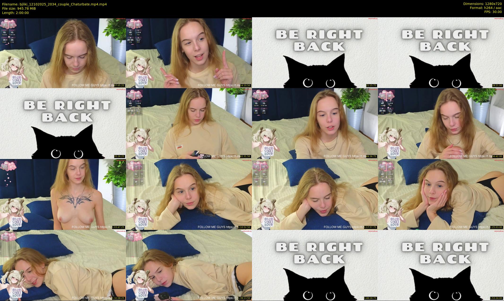 bjliki — 120 minute Chaturbate couple cam show recording, 720p, Oct 12, 2025