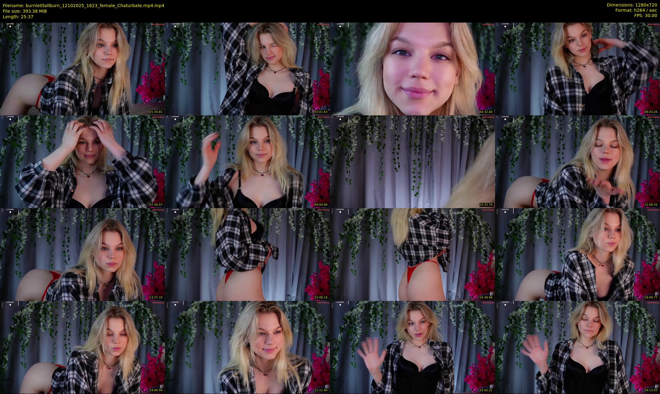 burnletitallburn — 26 minute Chaturbate female cam show recording, 720p, Oct 12, 2025