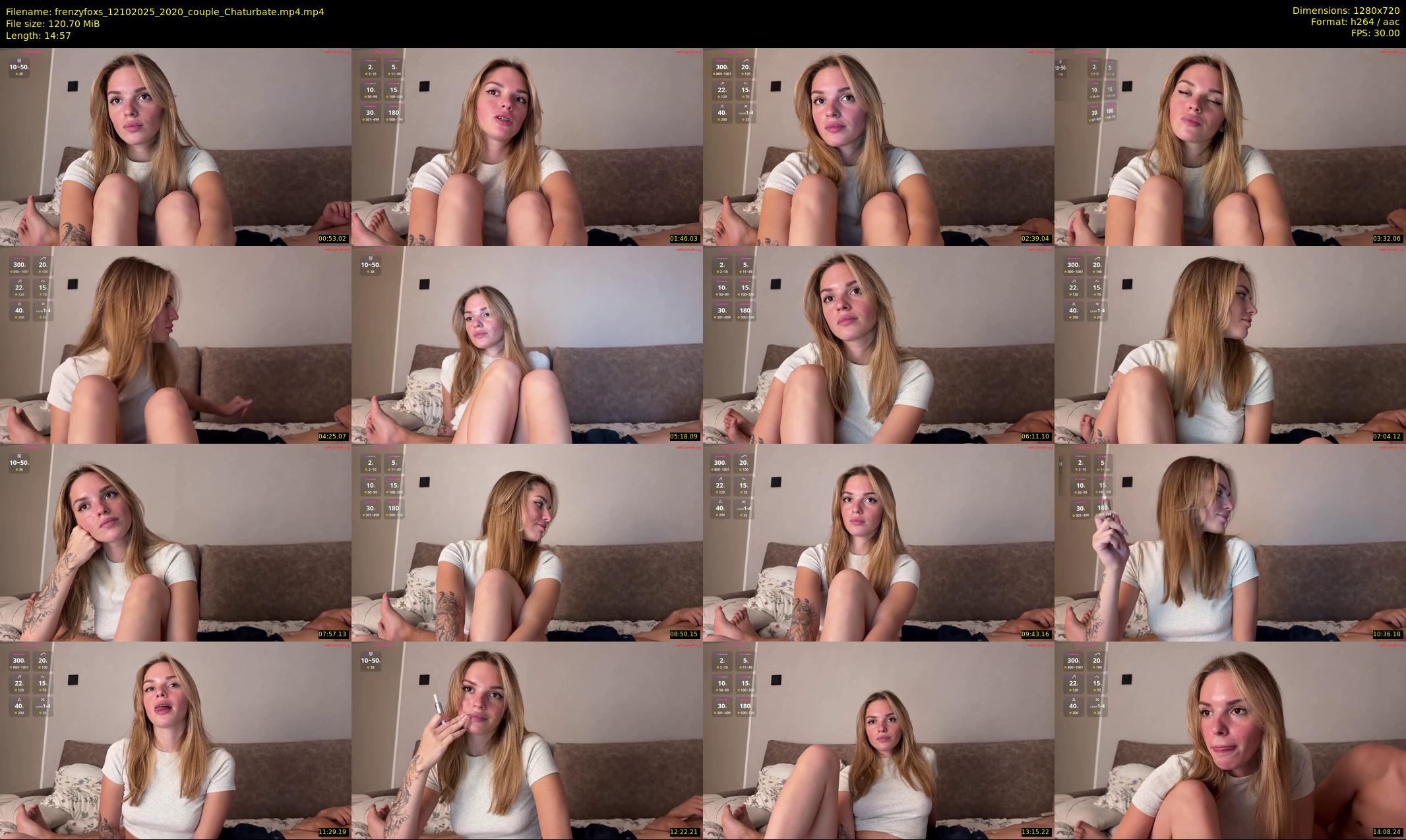 frenzyfoxs — 15 minute Chaturbate couple cam show recording, 720p, Oct 12, 2025