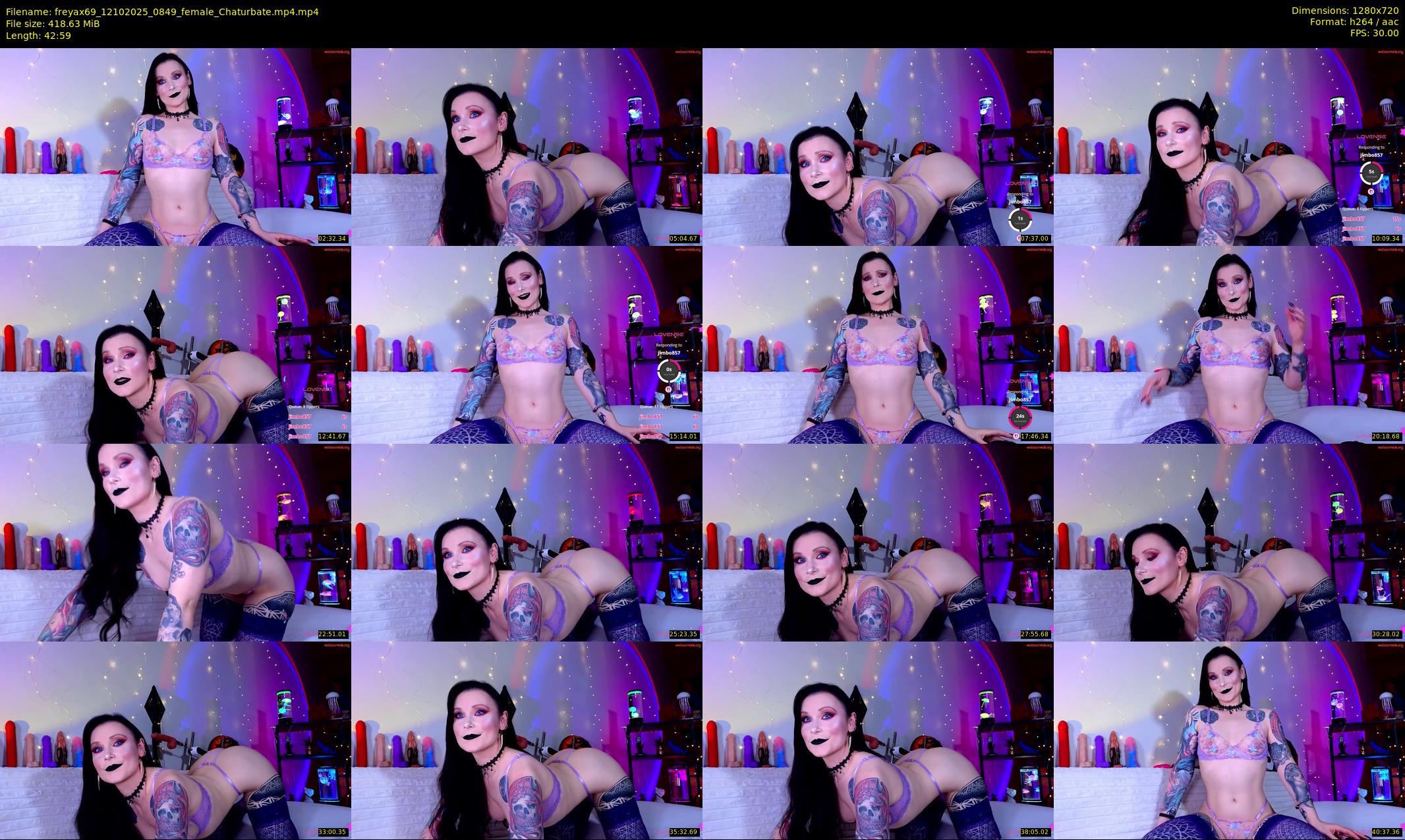 freyax69 — 43 minute Chaturbate female cam show recording, 720p, Oct 12, 2025