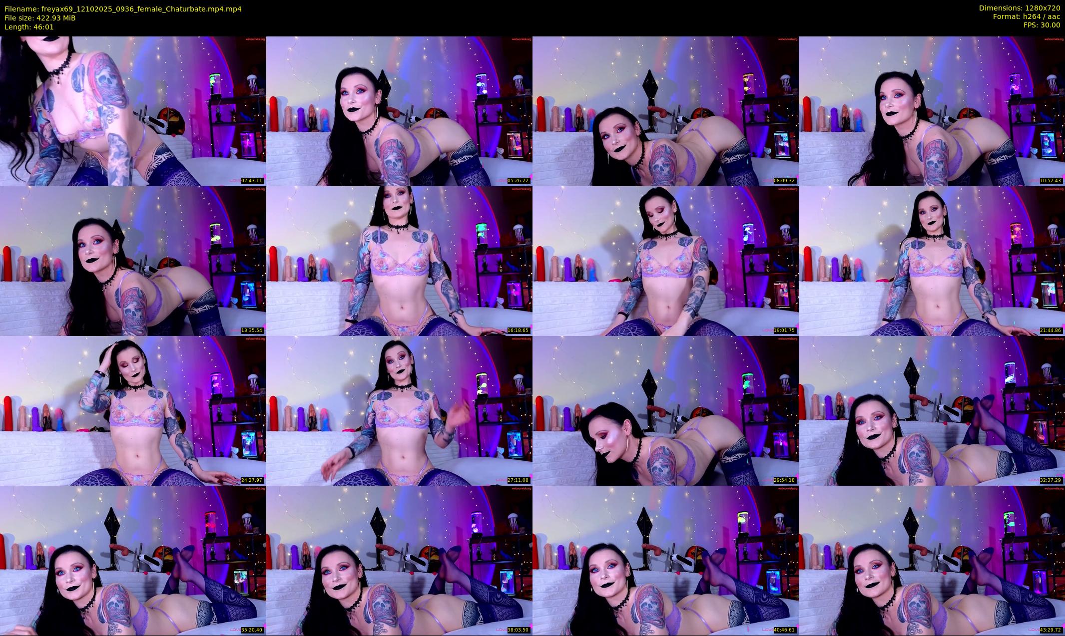 freyax69 — 47 minute Chaturbate female cam show recording, 720p, Oct 12, 2025