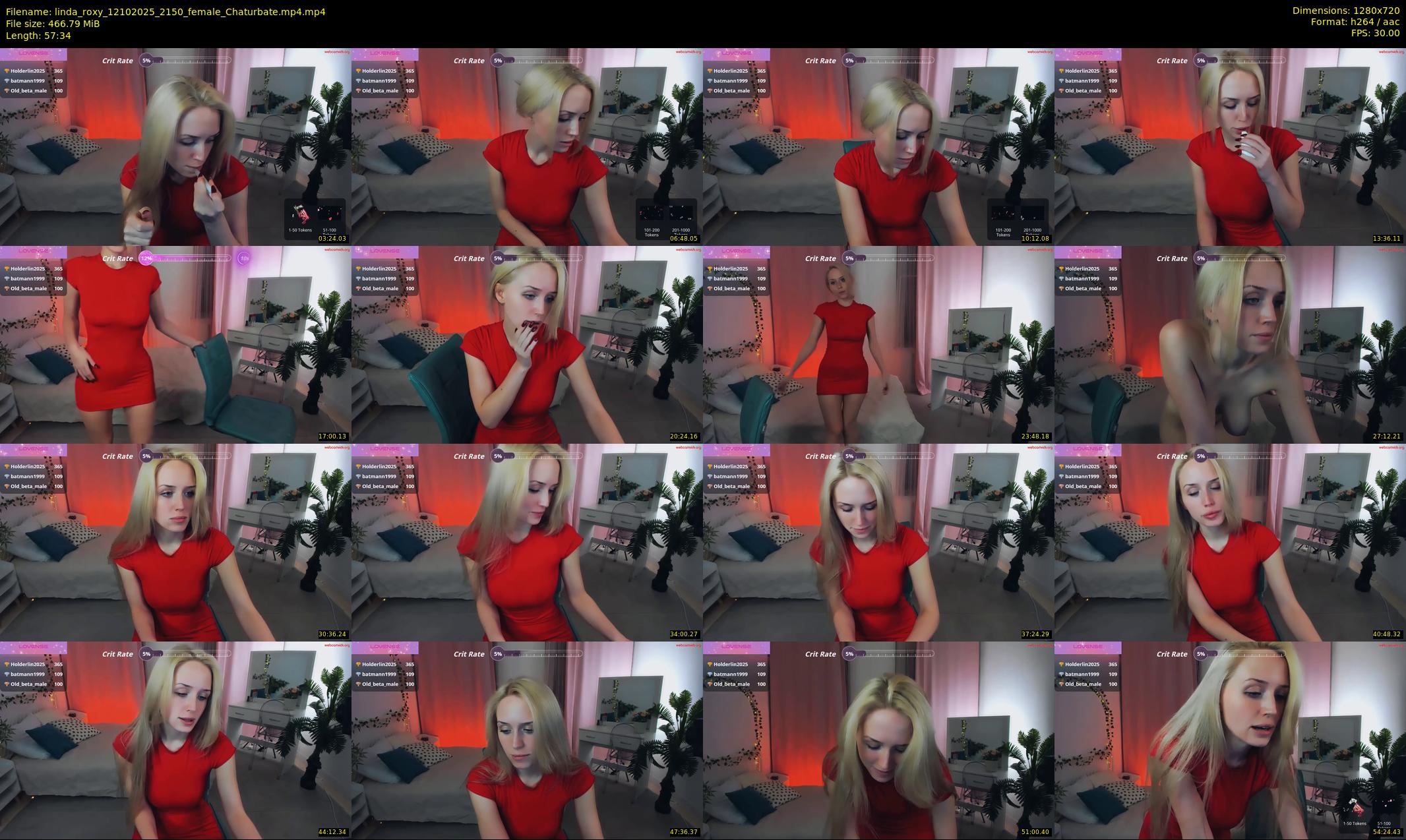 linda_roxy — 58 minute Chaturbate female cam show recording, 720p, Oct 12, 2025