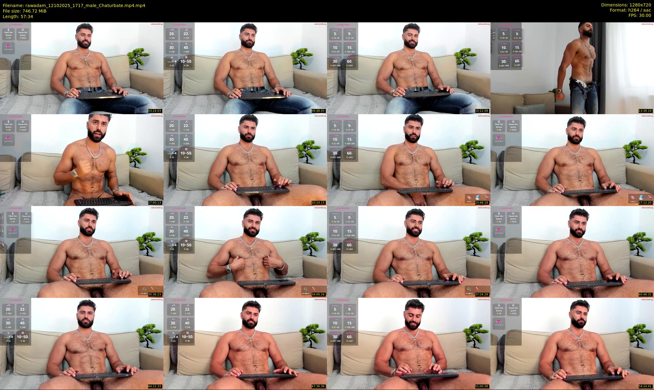 rawadam — 58 minute Chaturbate male cam show recording, 720p, Oct 12, 2025