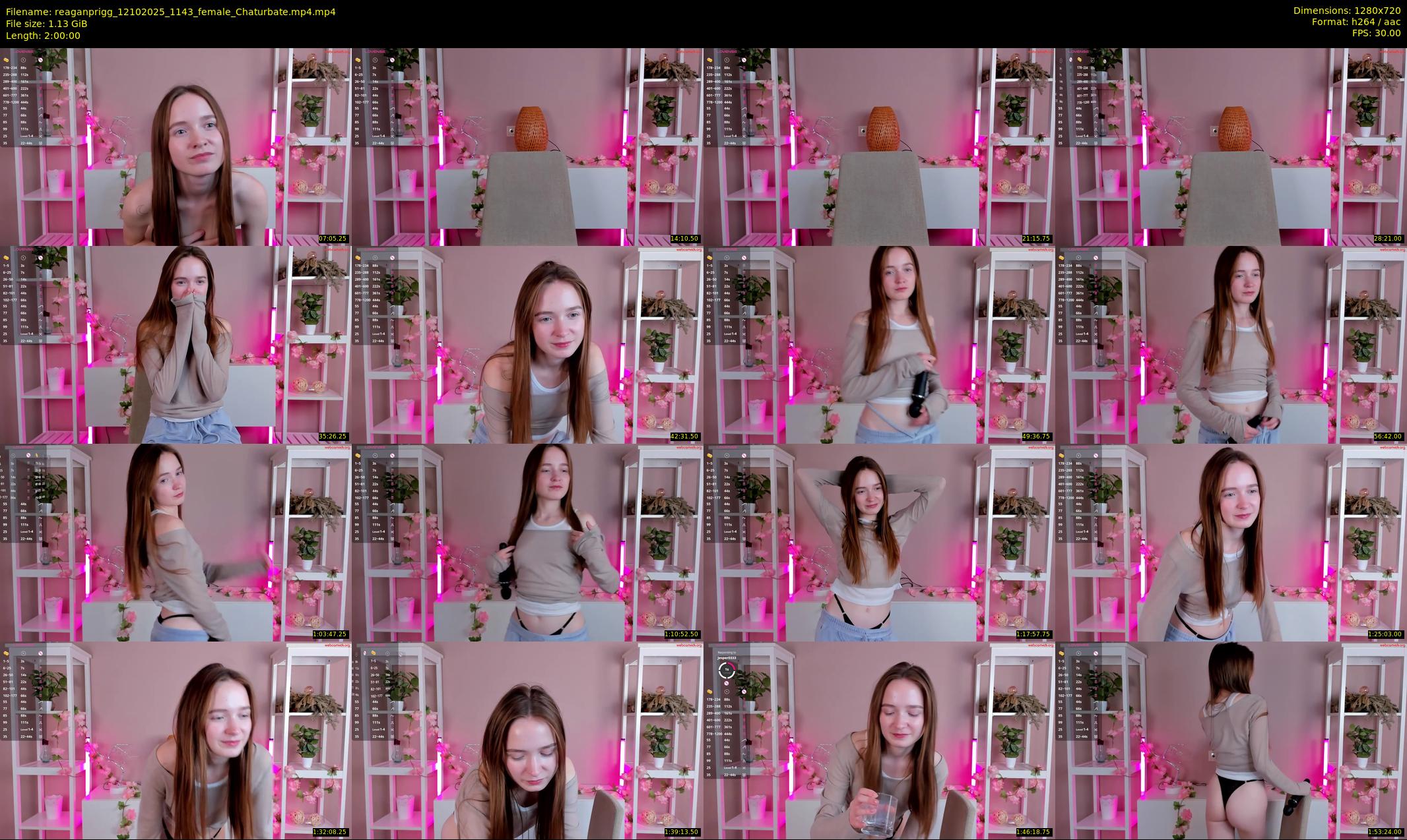 reaganprigg — 120 minute Chaturbate female cam show recording, 720p, Oct 12, 2025