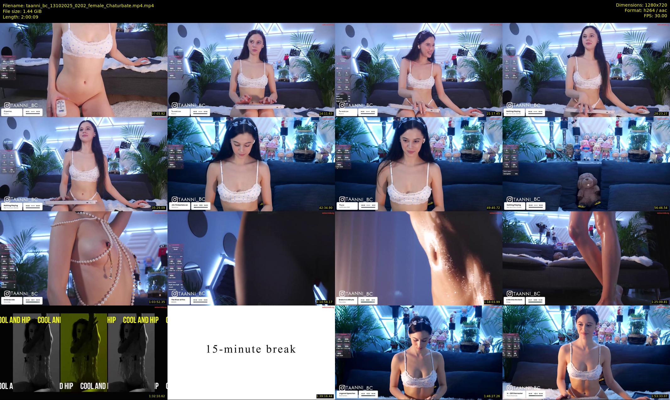 taanni_bc — 121 minute Chaturbate female cam show recording, 720p, Oct 13, 2025