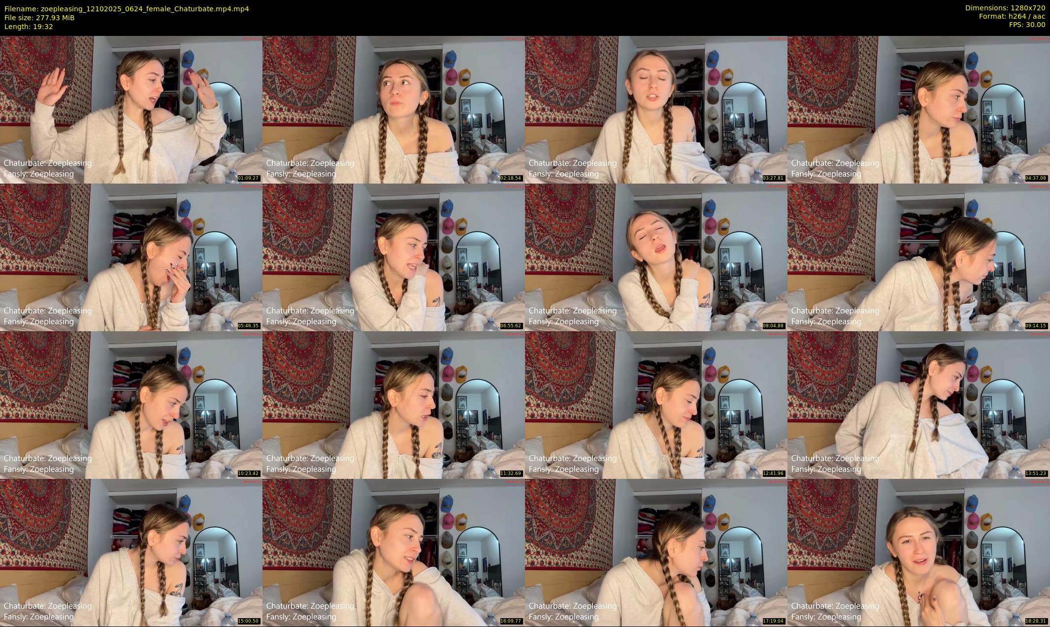 zoepleasing — 20 minute Chaturbate female cam show recording, 720p, Oct 12, 2025