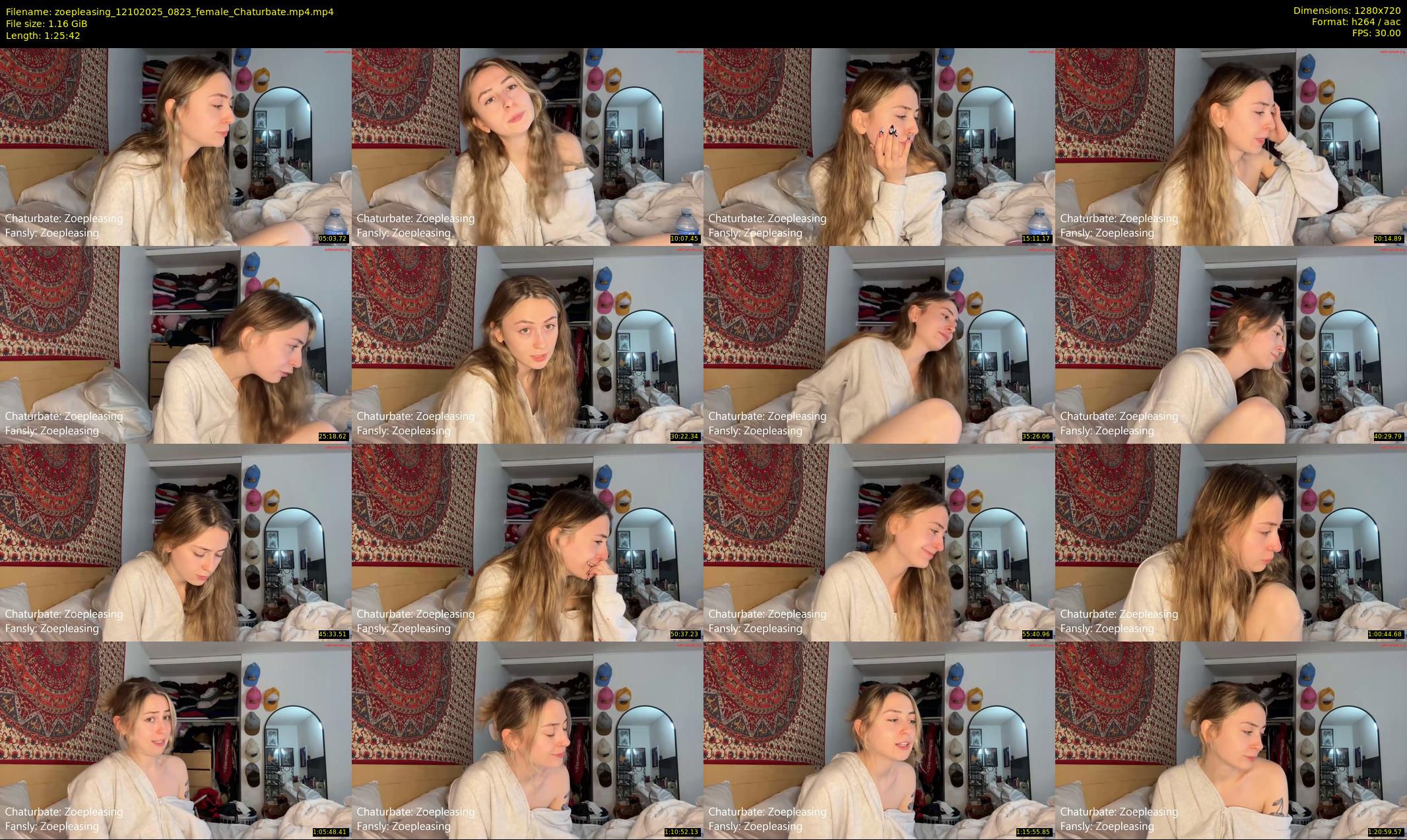 zoepleasing — 86 minute Chaturbate female cam show recording, 720p, Oct 12, 2025