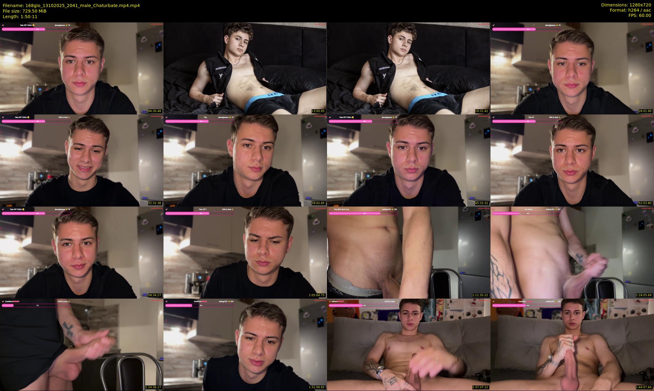 168gio — 111 minute Chaturbate male cam show recording, 720p, Oct 13, 2025