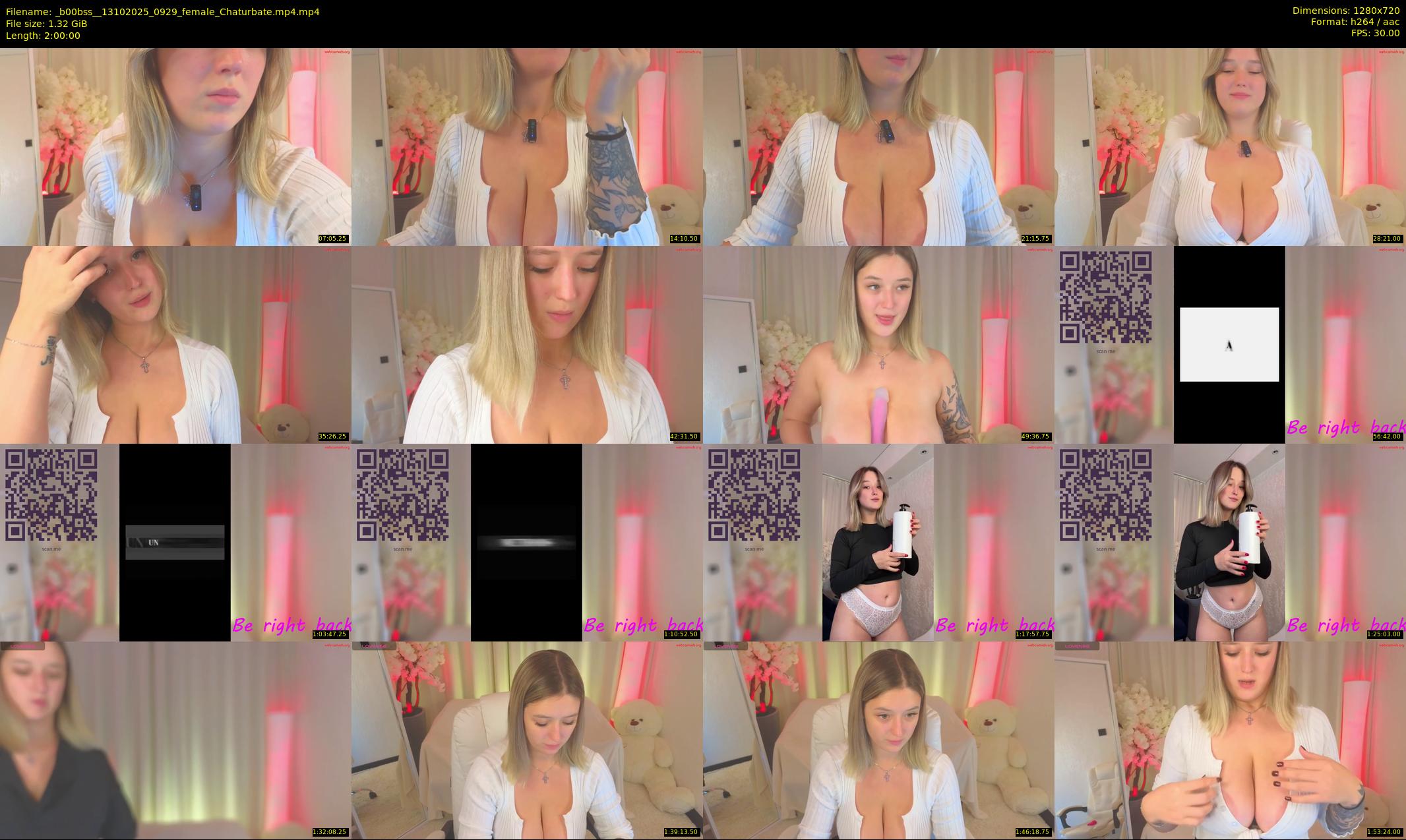 _b00bss_ — 120 minute Chaturbate female cam show recording, 720p, Oct 13, 2025