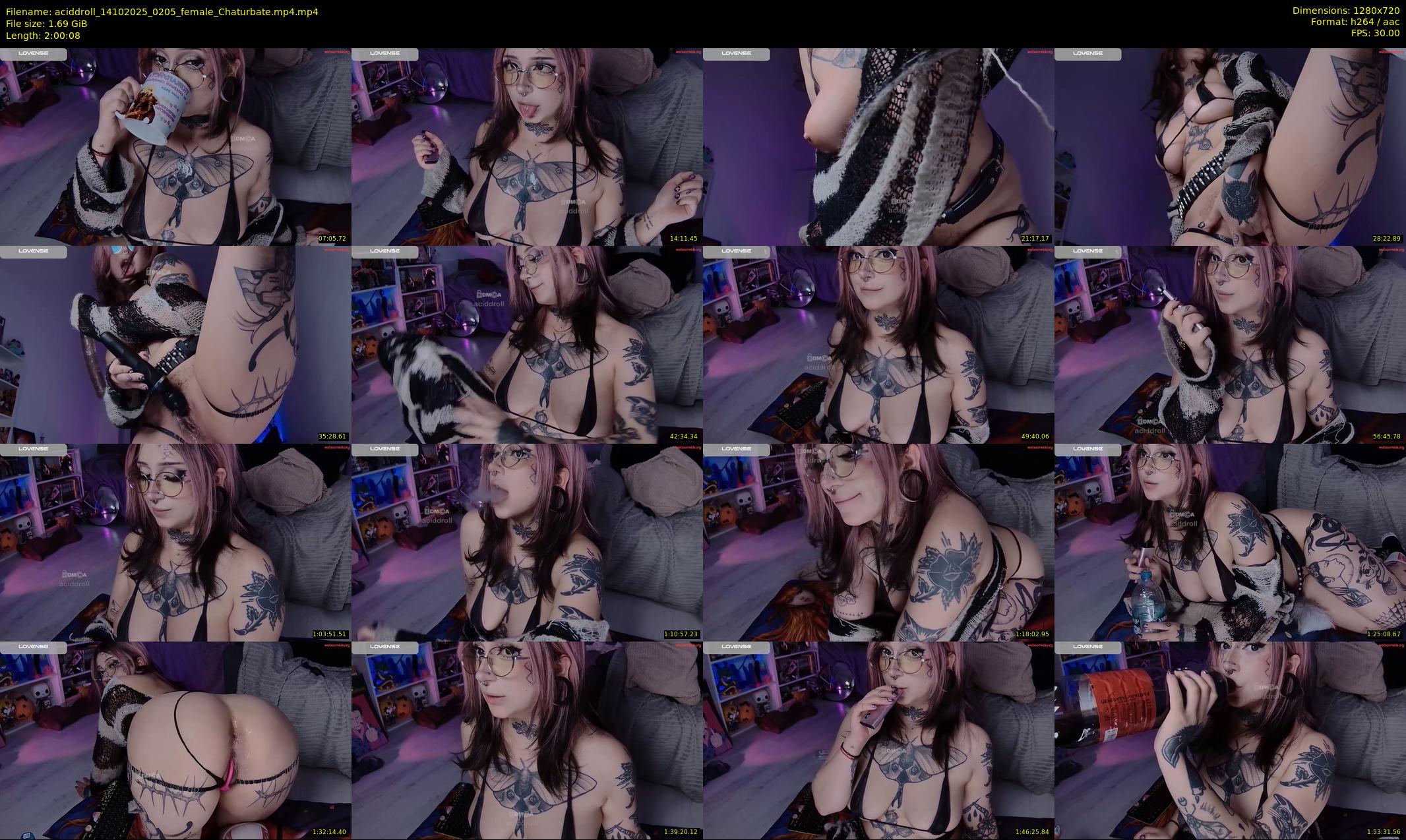 aciddroll — 121 minute Chaturbate female cam show recording, 720p, Oct 14, 2025