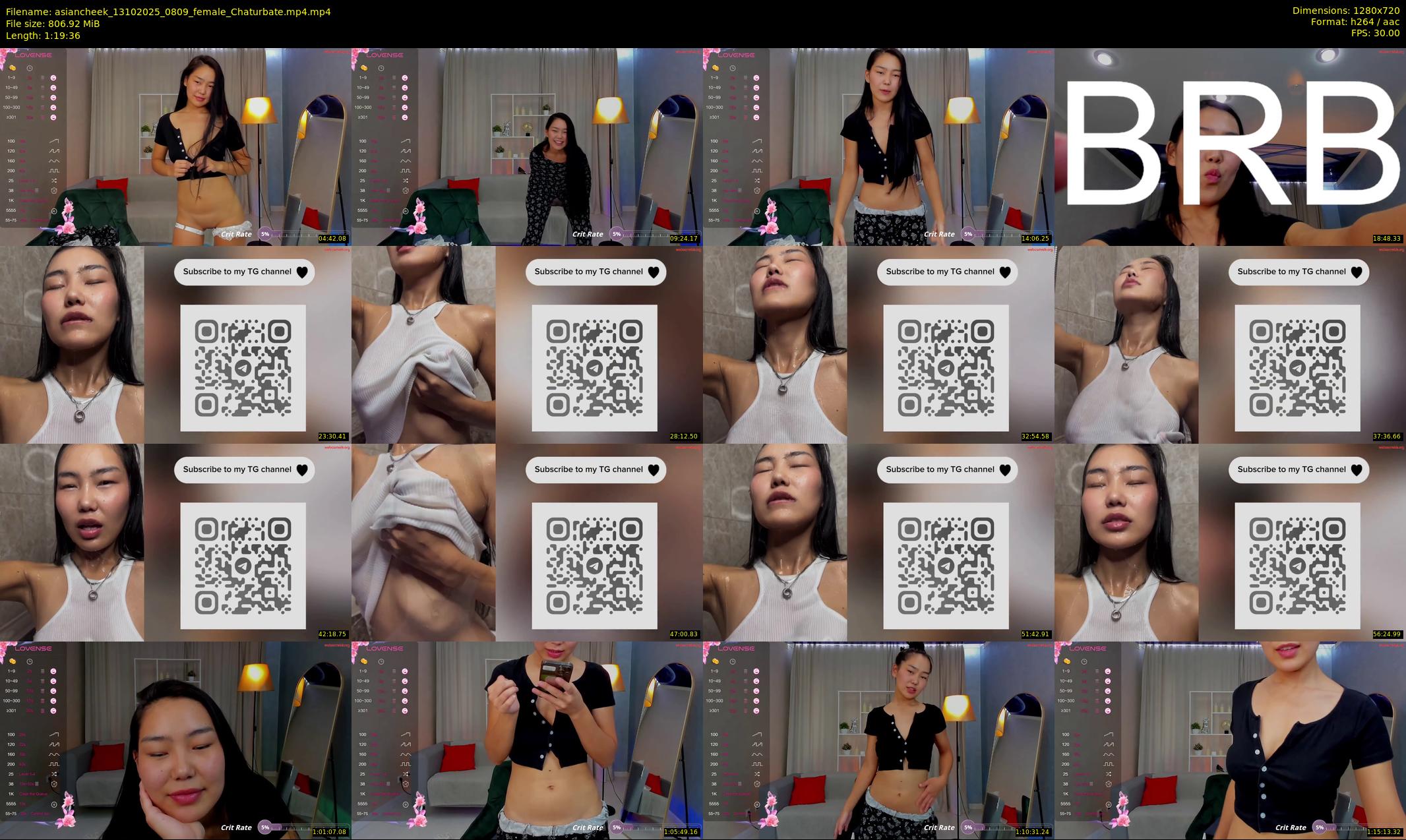 asiancheek — 80 minute Chaturbate female cam show recording, 720p, Oct 13, 2025