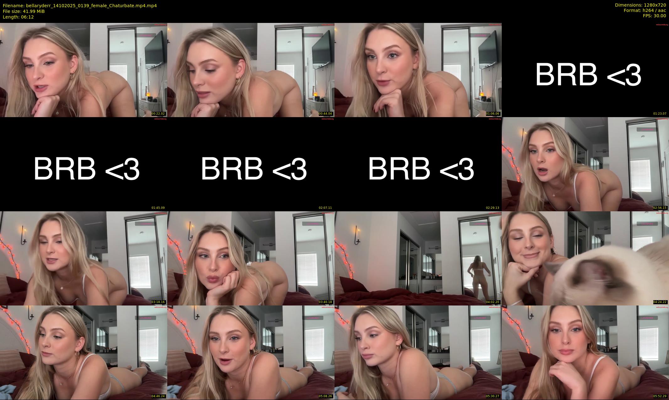 bellaryderr — 7 minute Chaturbate female cam show recording, 720p, Oct 14, 2025