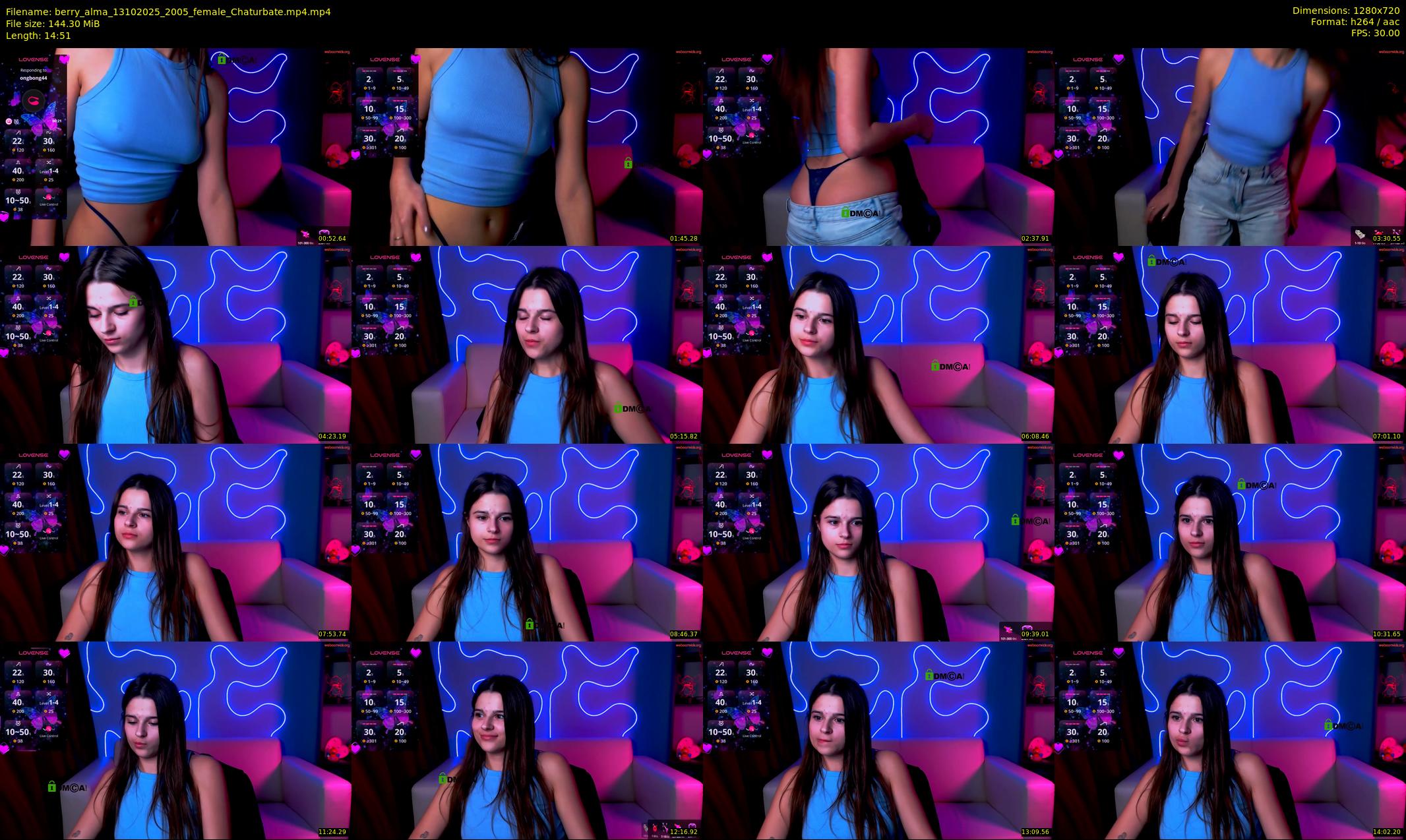berry_alma — 15 minute Chaturbate female cam show recording, 720p, Oct 13, 2025