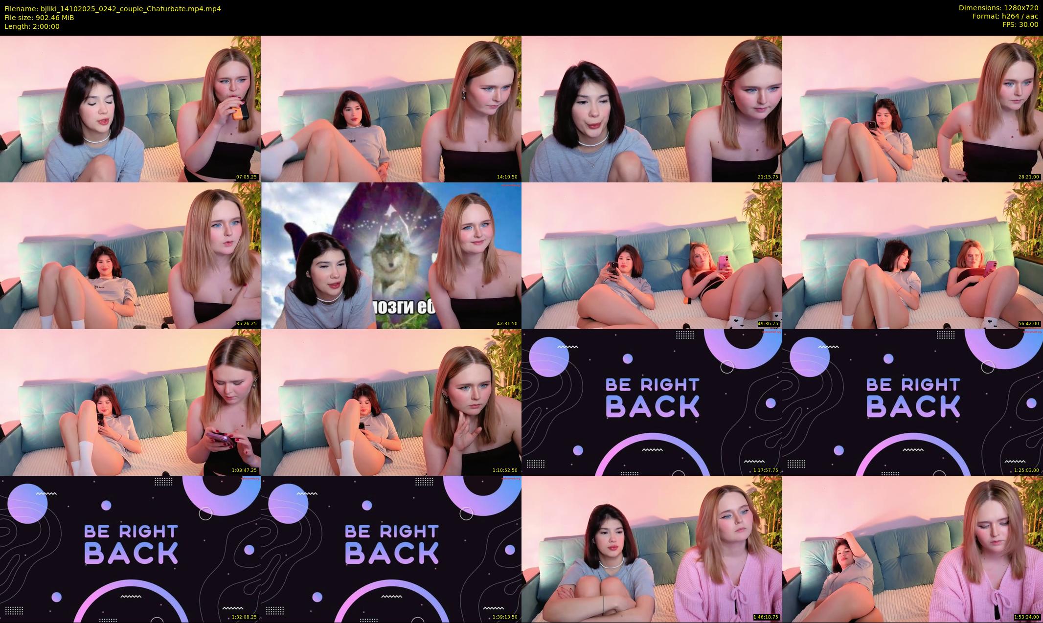 bjliki — 120 minute Chaturbate couple cam show recording, 720p, Oct 14, 2025