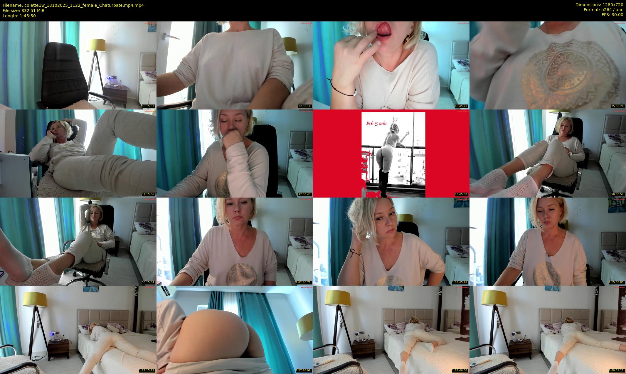 colette1w — 106 minute Chaturbate female cam show recording, 720p, Oct 13, 2025