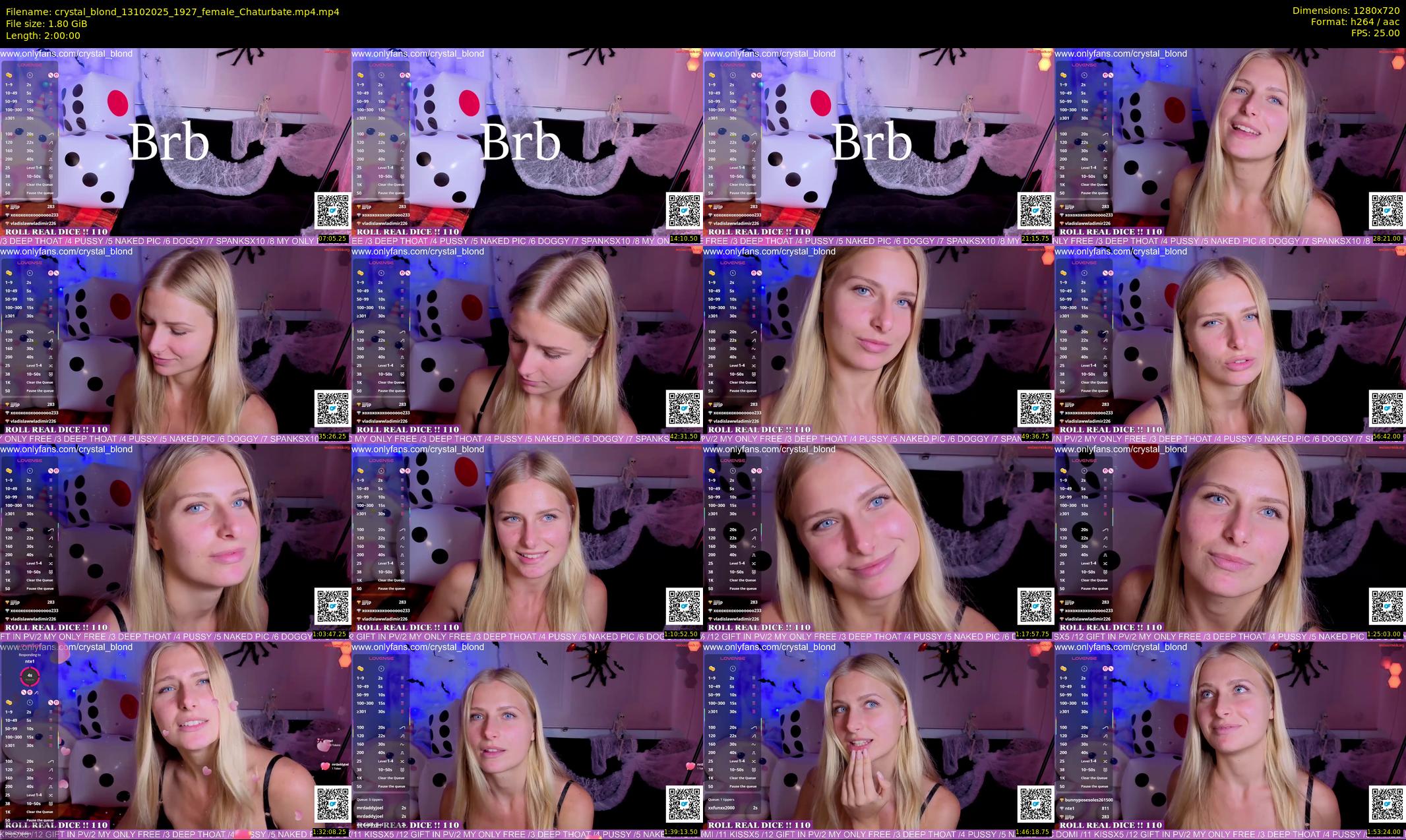crystal_blond — 120 minute Chaturbate female cam show recording, 720p, Oct 13, 2025
