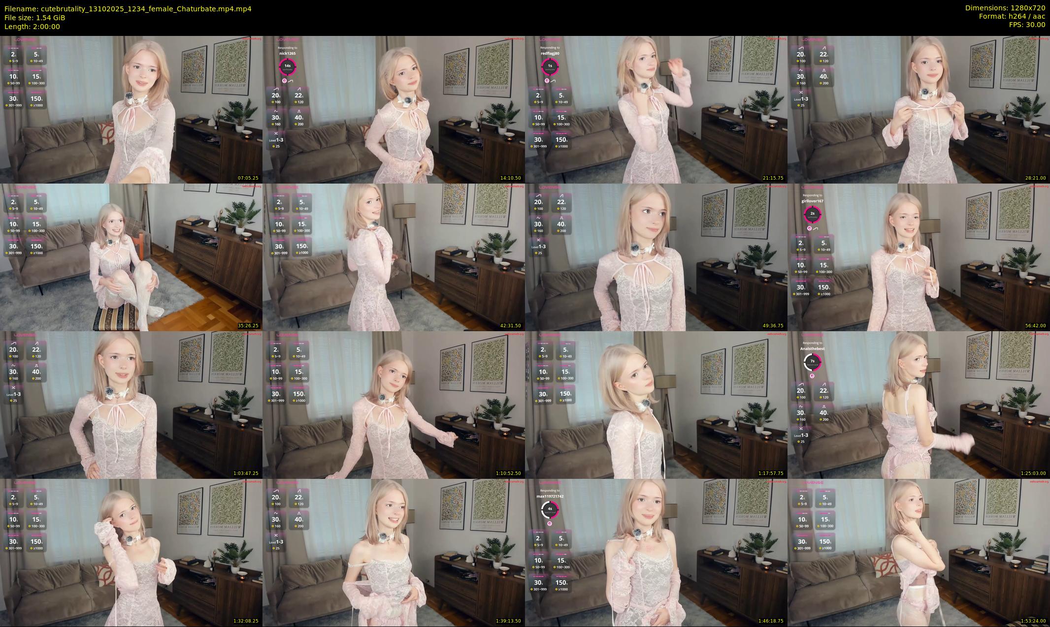 cutebrutality — 120 minute Chaturbate female cam show recording, 720p, Oct 13, 2025
