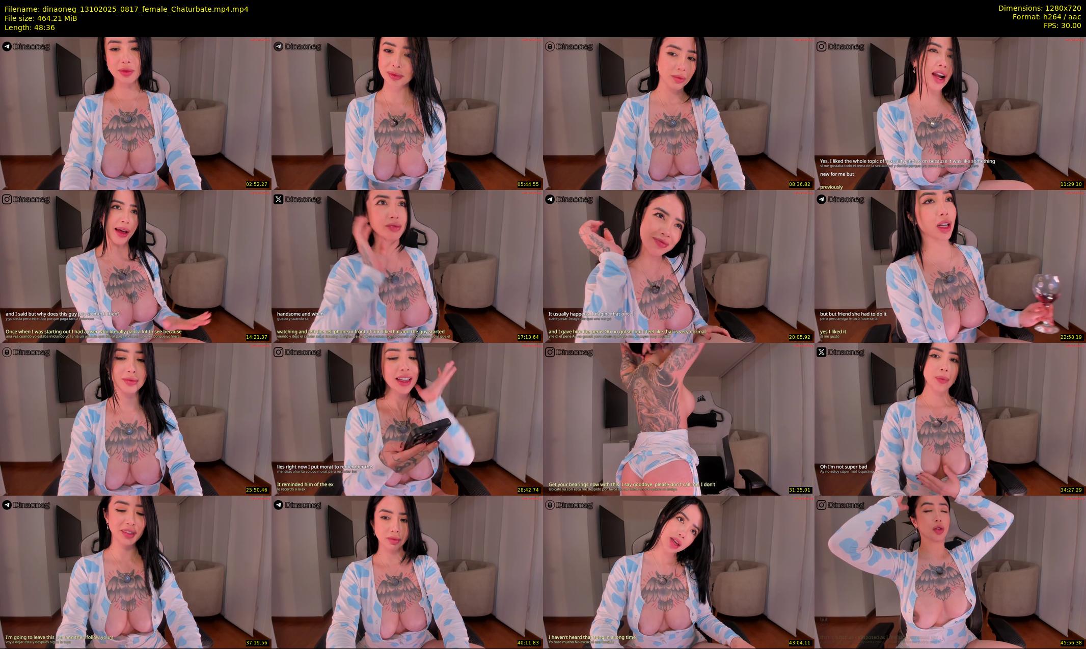 dinaoneg — 49 minute Chaturbate female cam show recording, 720p, Oct 13, 2025