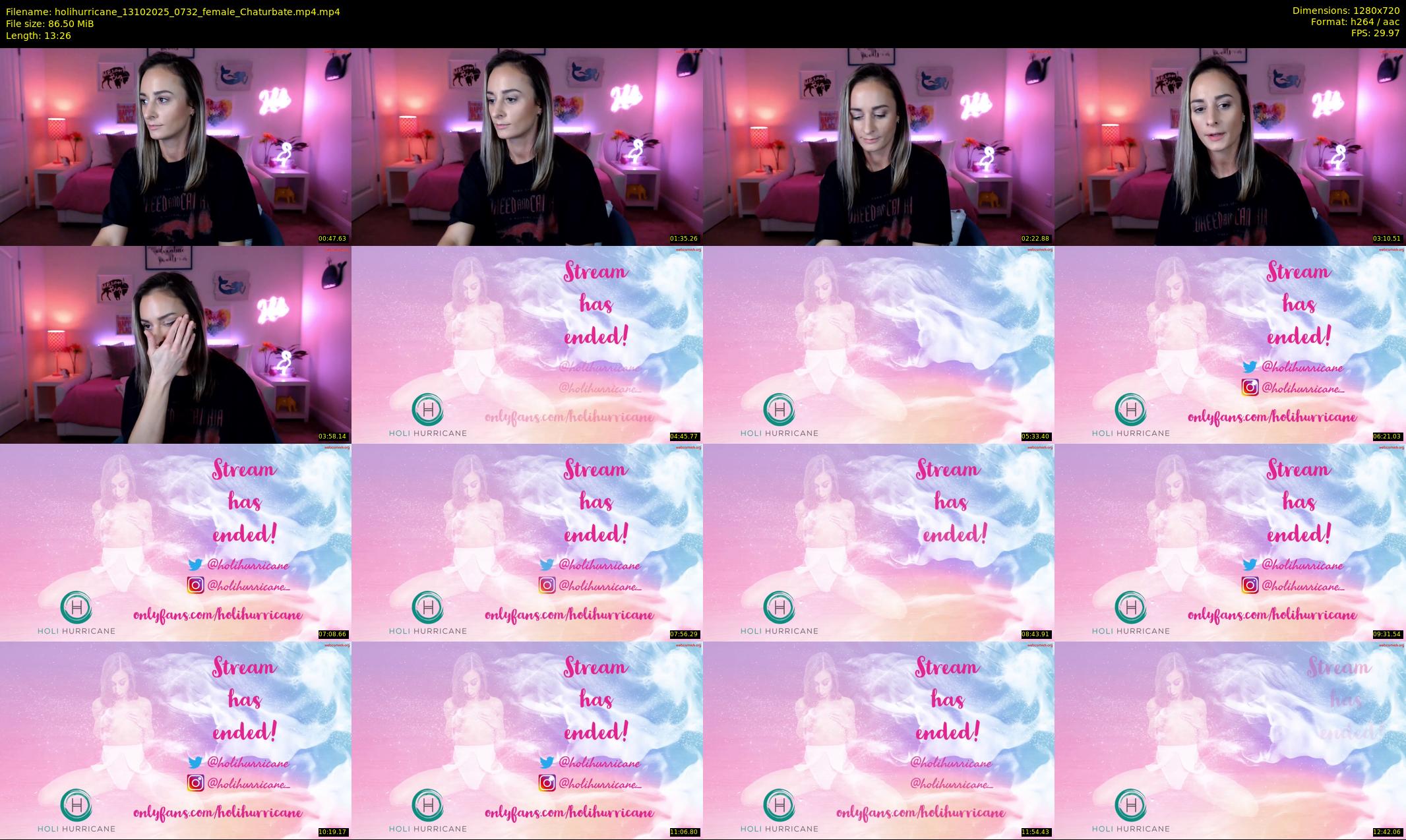 holihurricane — 14 minute Chaturbate female cam show recording, 720p, Oct 13, 2025
