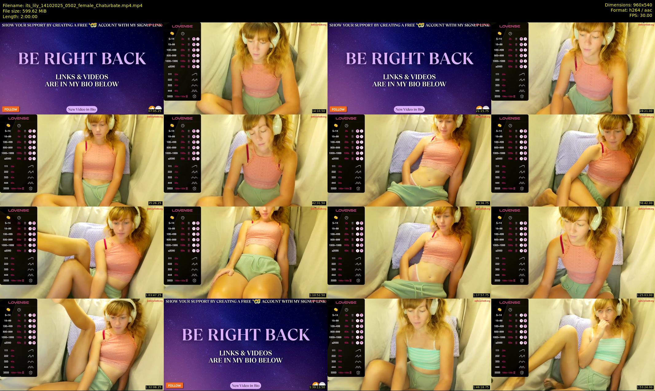 its_lily — 120 minute Chaturbate female cam show recording, 480p, Oct 14, 2025