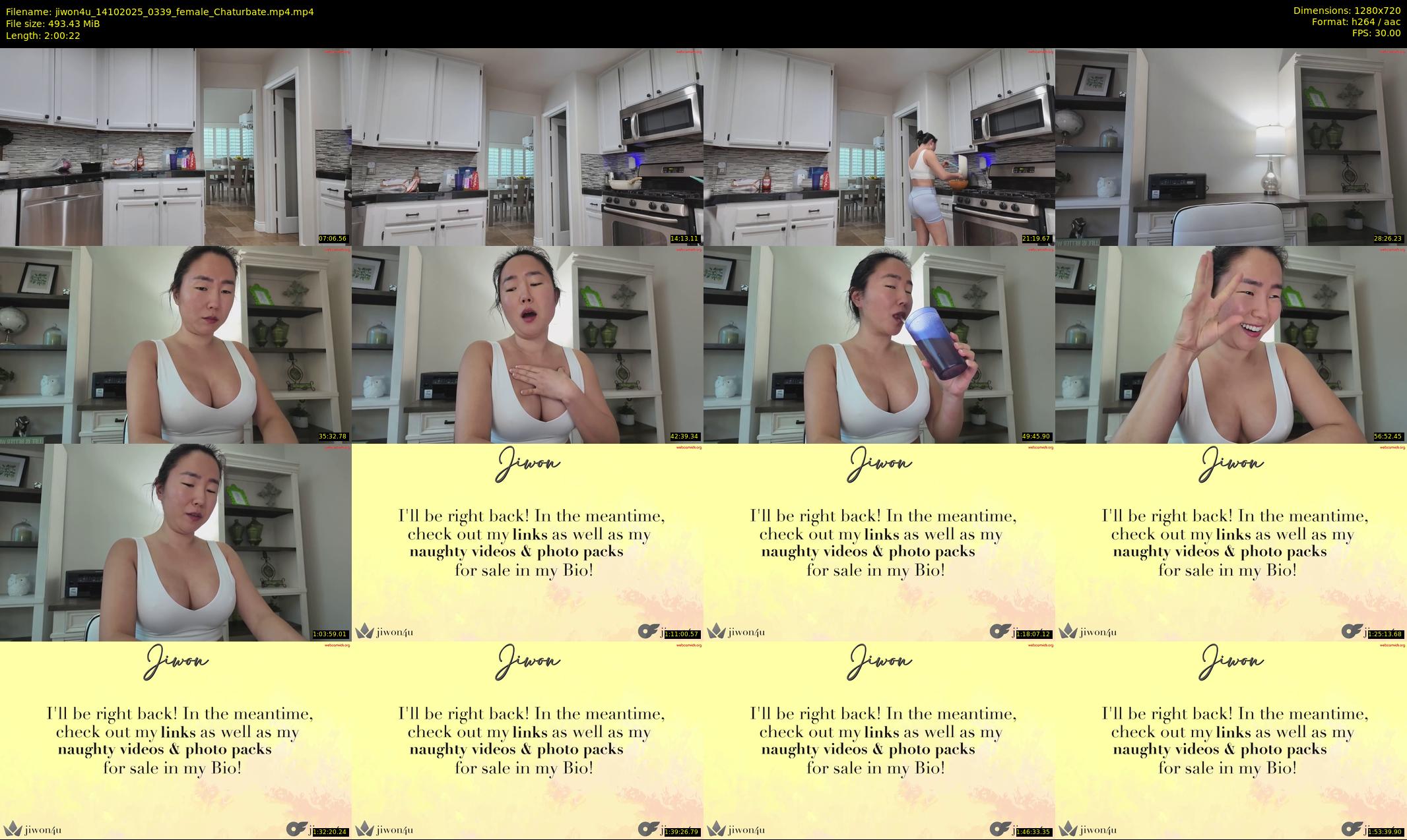 jiwon4u — 121 minute Chaturbate female cam show recording, 720p, Oct 14, 2025