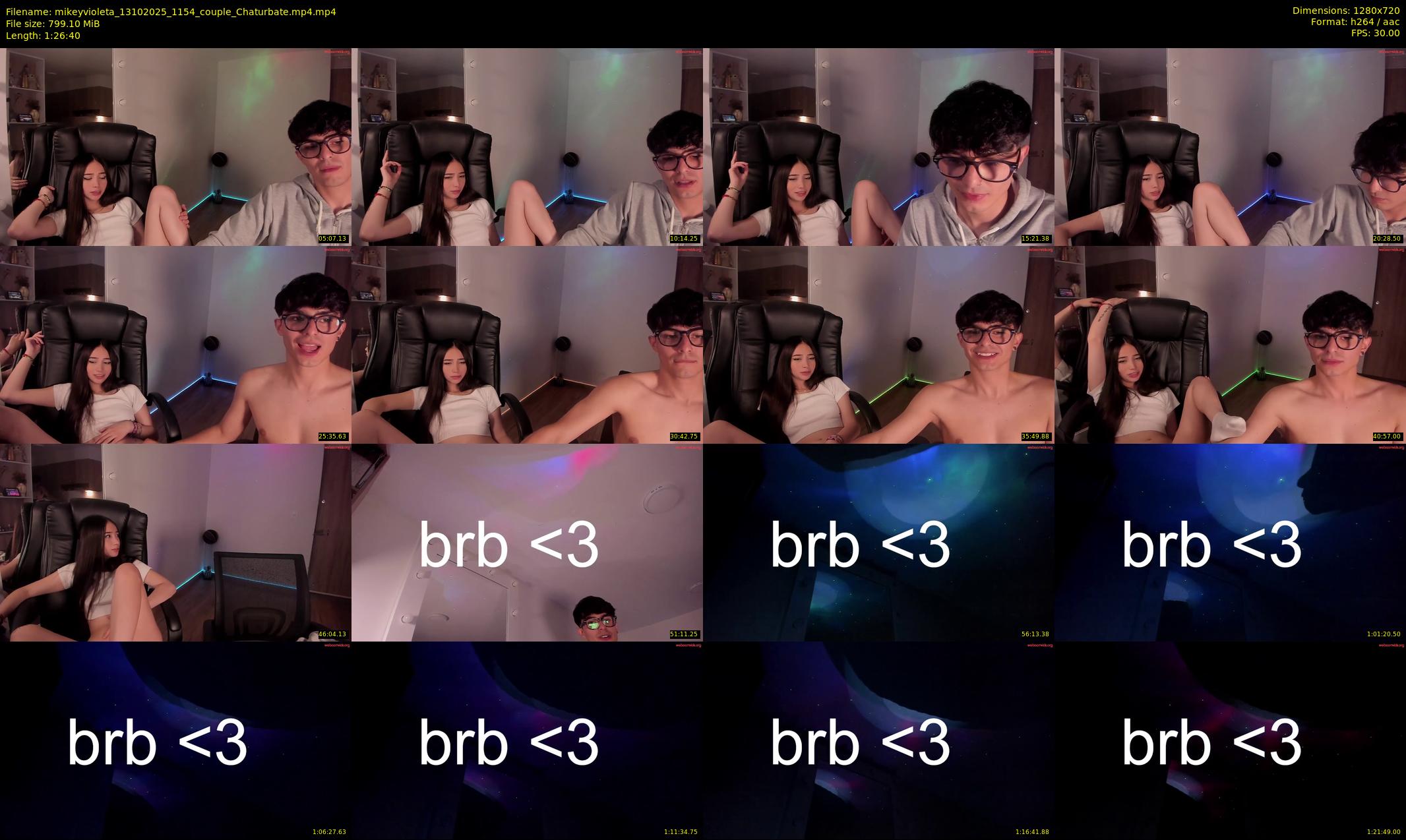 mikeyvioleta — 87 minute Chaturbate couple cam show recording, 720p, Oct 13, 2025