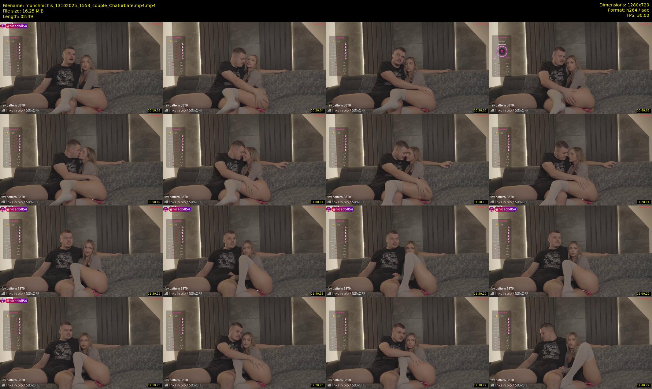 monchhichis — 3 minute Chaturbate couple cam show recording, 720p, Oct 13, 2025