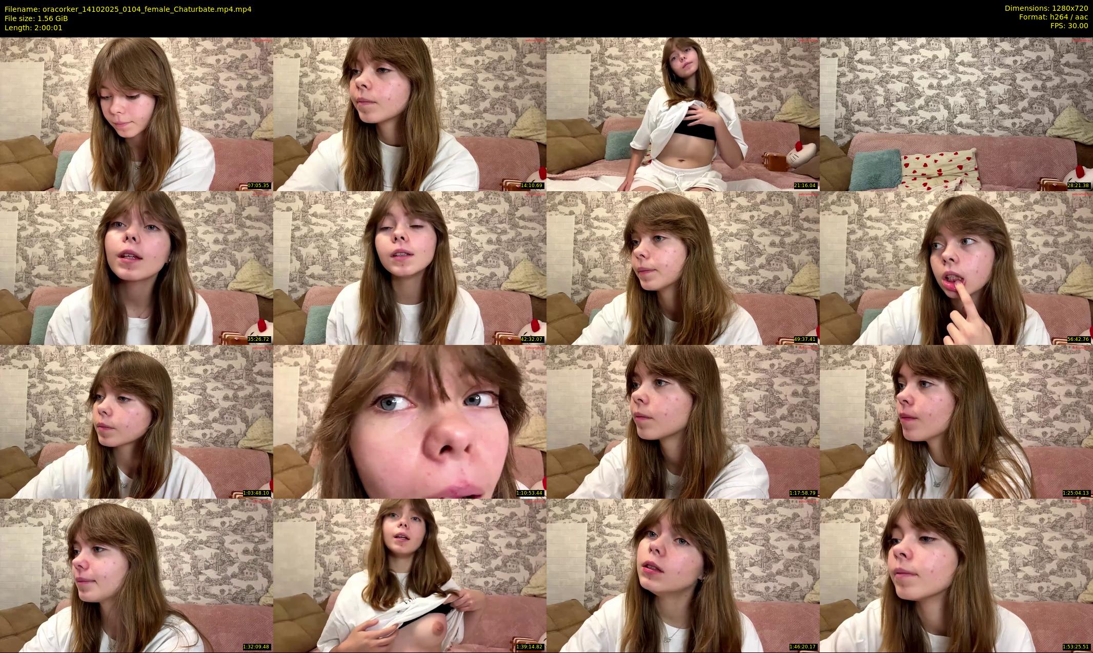 oracorker — 121 minute Chaturbate female cam show recording, 720p, Oct 14, 2025