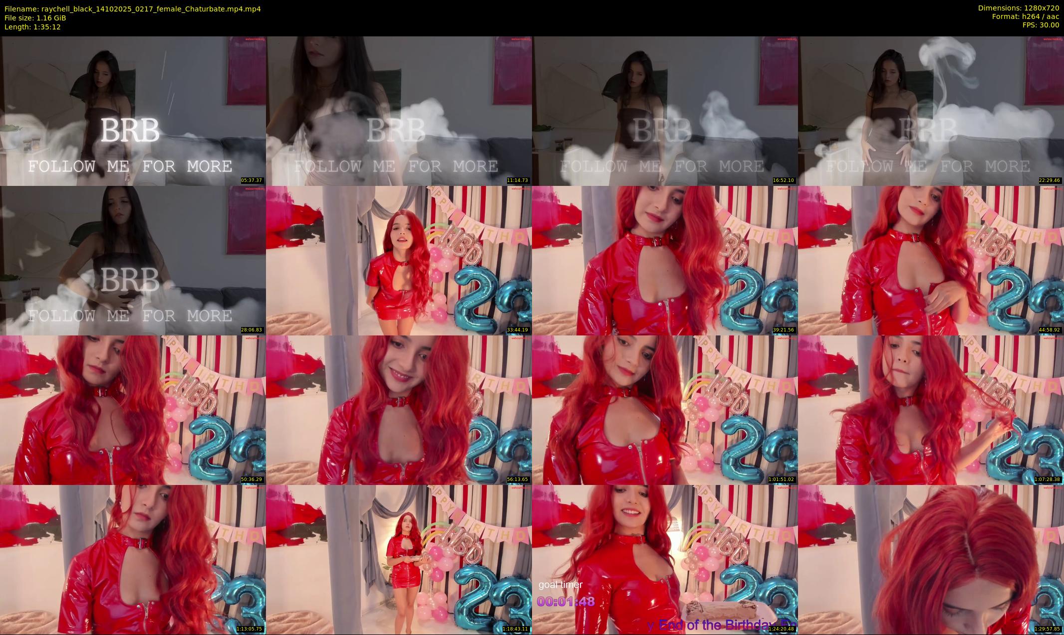 raychell_black — 96 minute Chaturbate female cam show recording, 720p, Oct 14, 2025