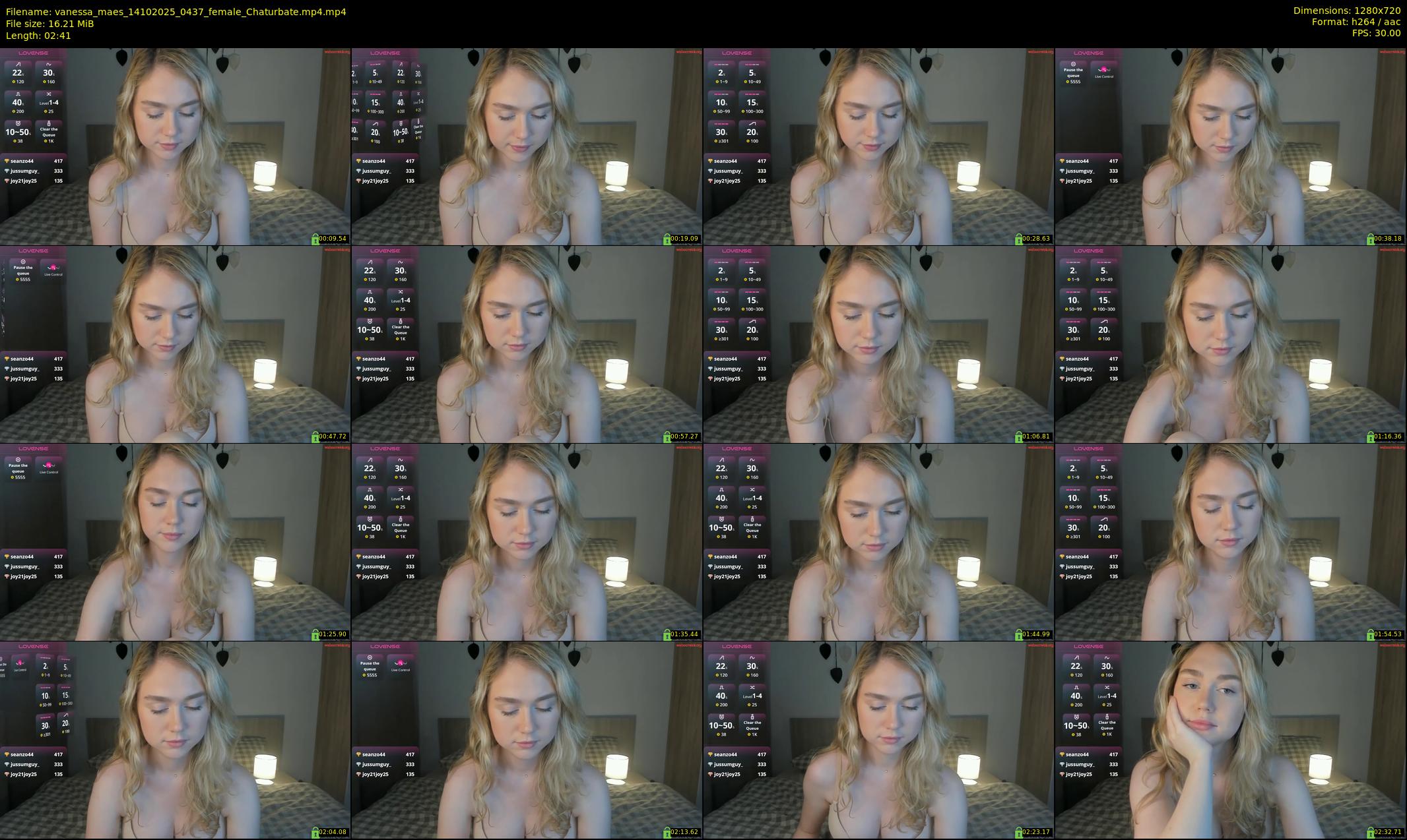 vanessa_maes — 3 minute Chaturbate female cam show recording, 720p, Oct 14, 2025
