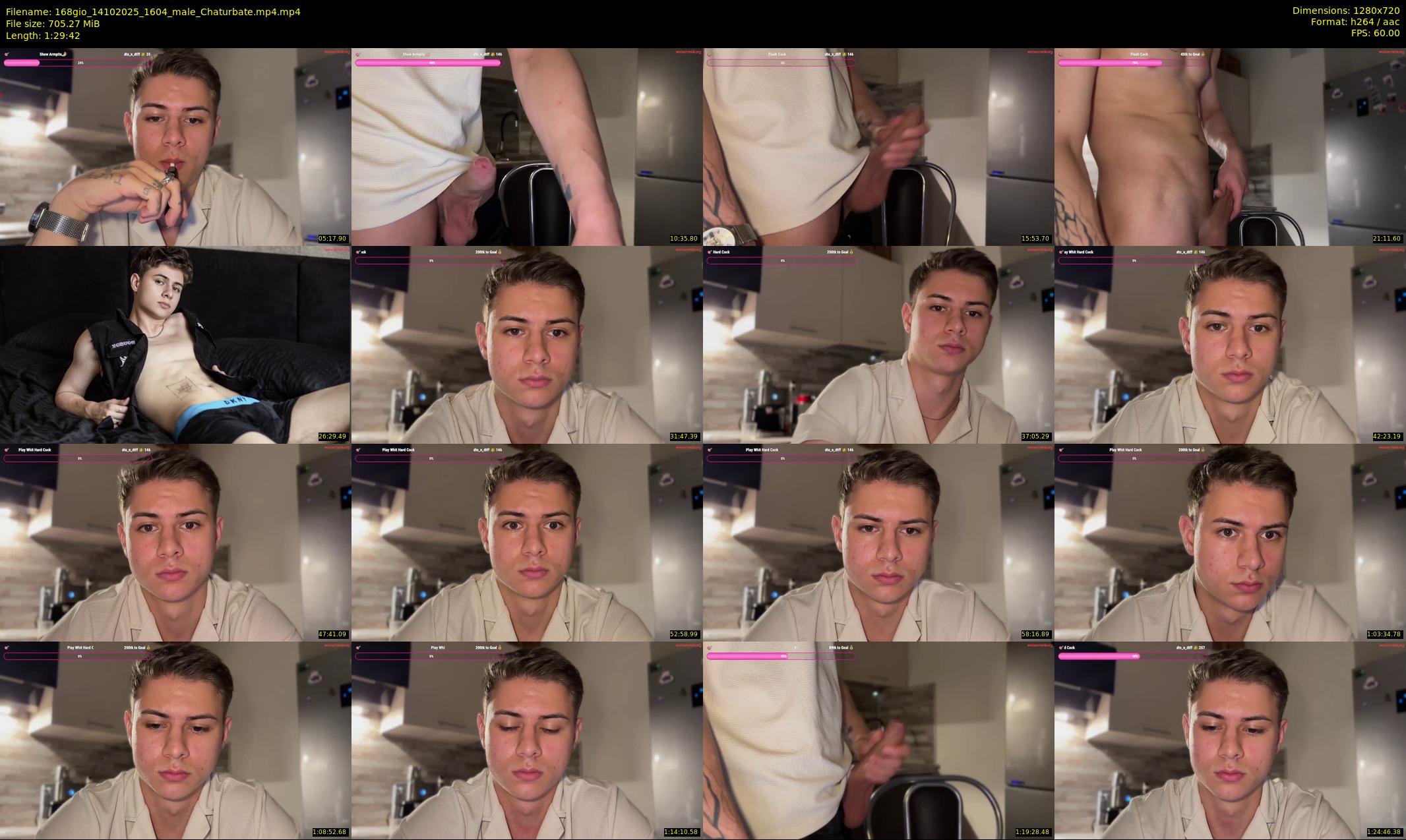 168gio — 90 minute Chaturbate male cam show recording, 720p, Oct 14, 2025